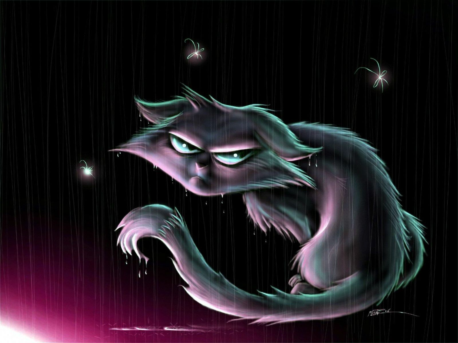 1600x1200 Evil Fantasy Cat: Enigmatic HD Wallpaperx1200