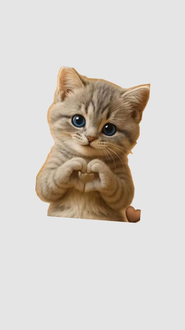 736x1308 Cat with heart hands wallpaper. Kitty with heart hands, Cute horse picture, Cute emoji