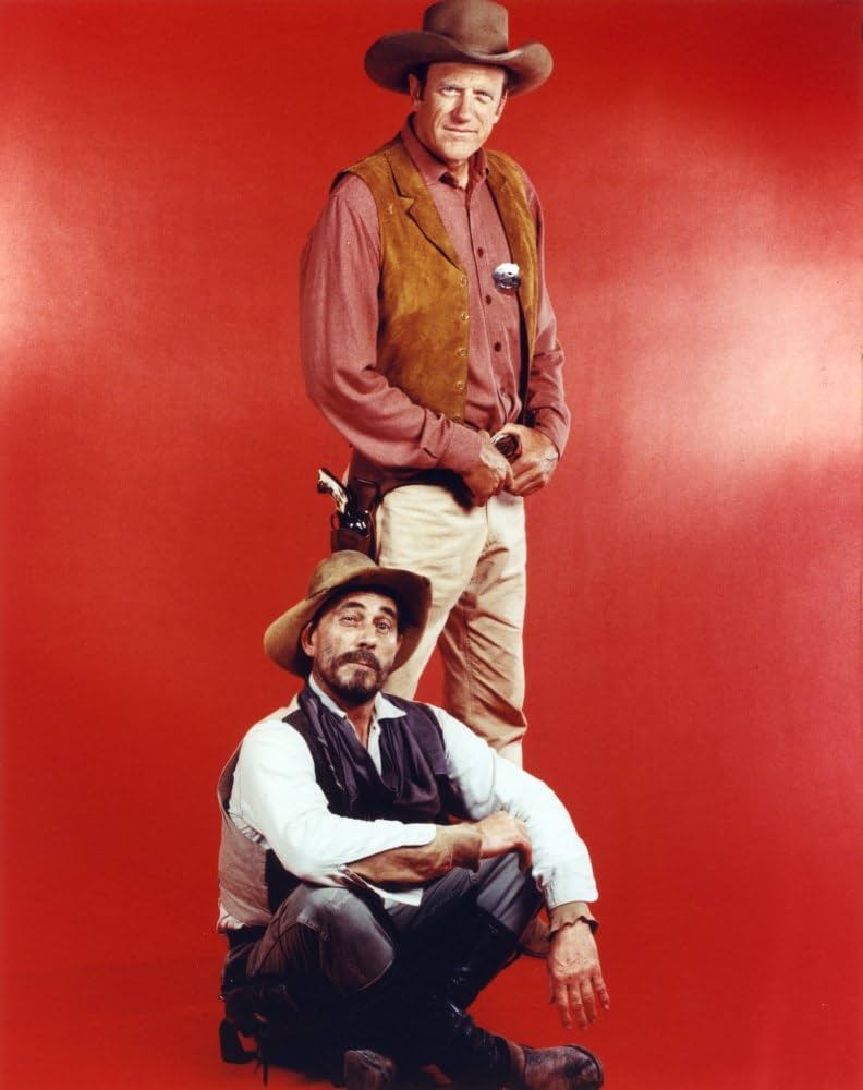 792x1000 Gunsmoke Cast Picture in Red Background Photo Print (8 x 10): Posters & Prints