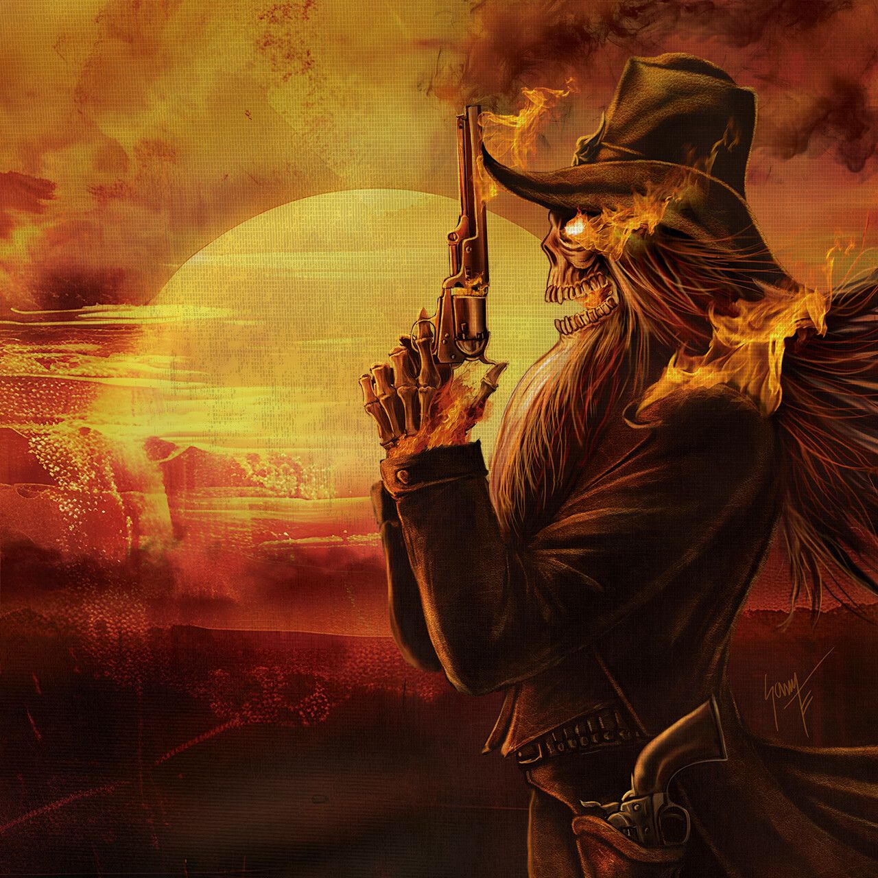 1280x1280 Texas Hippie Coalition Single, Gunsmoke Cover Illustration