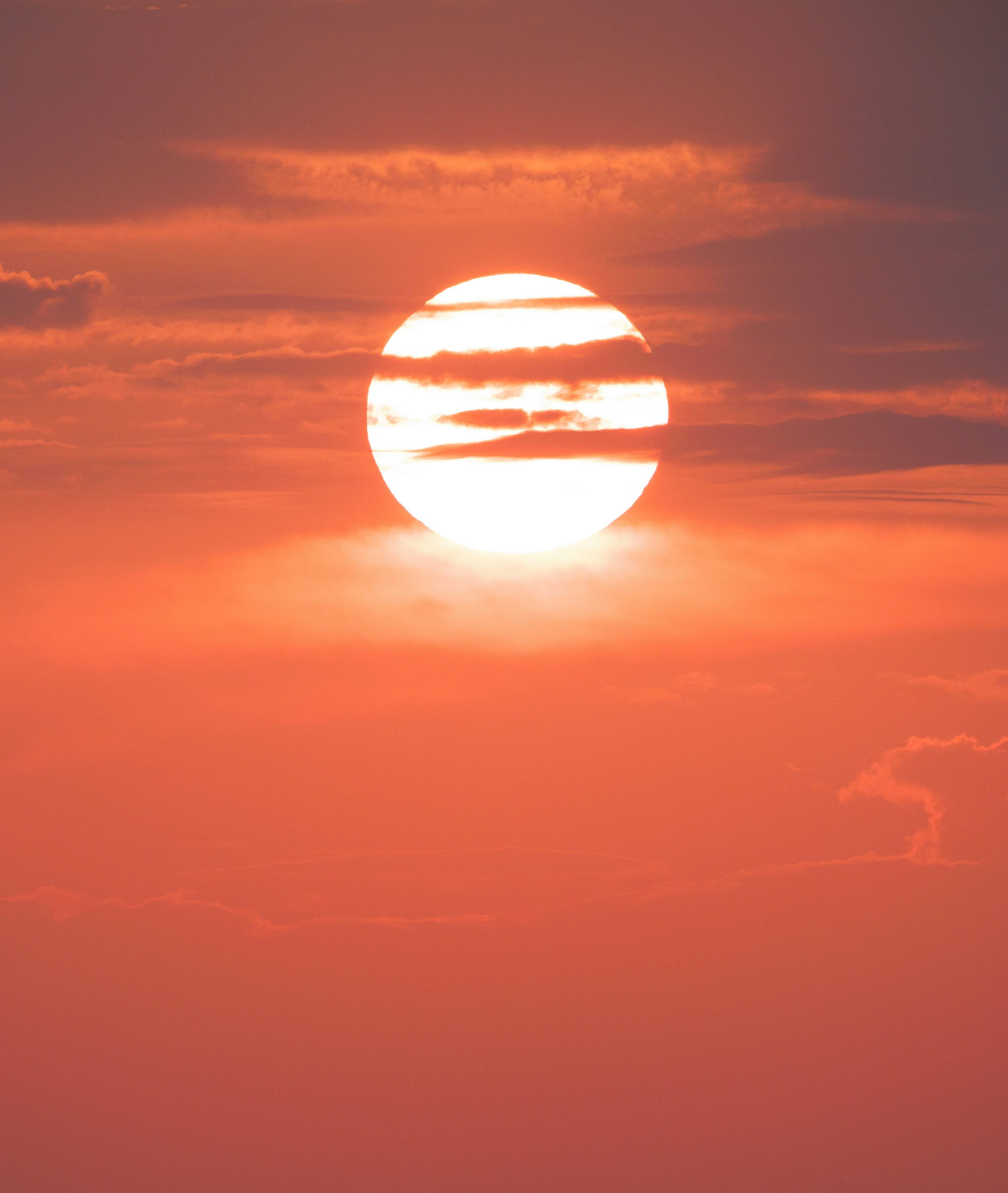 3000x3549 The sun shines brightly in the orange sky. photo