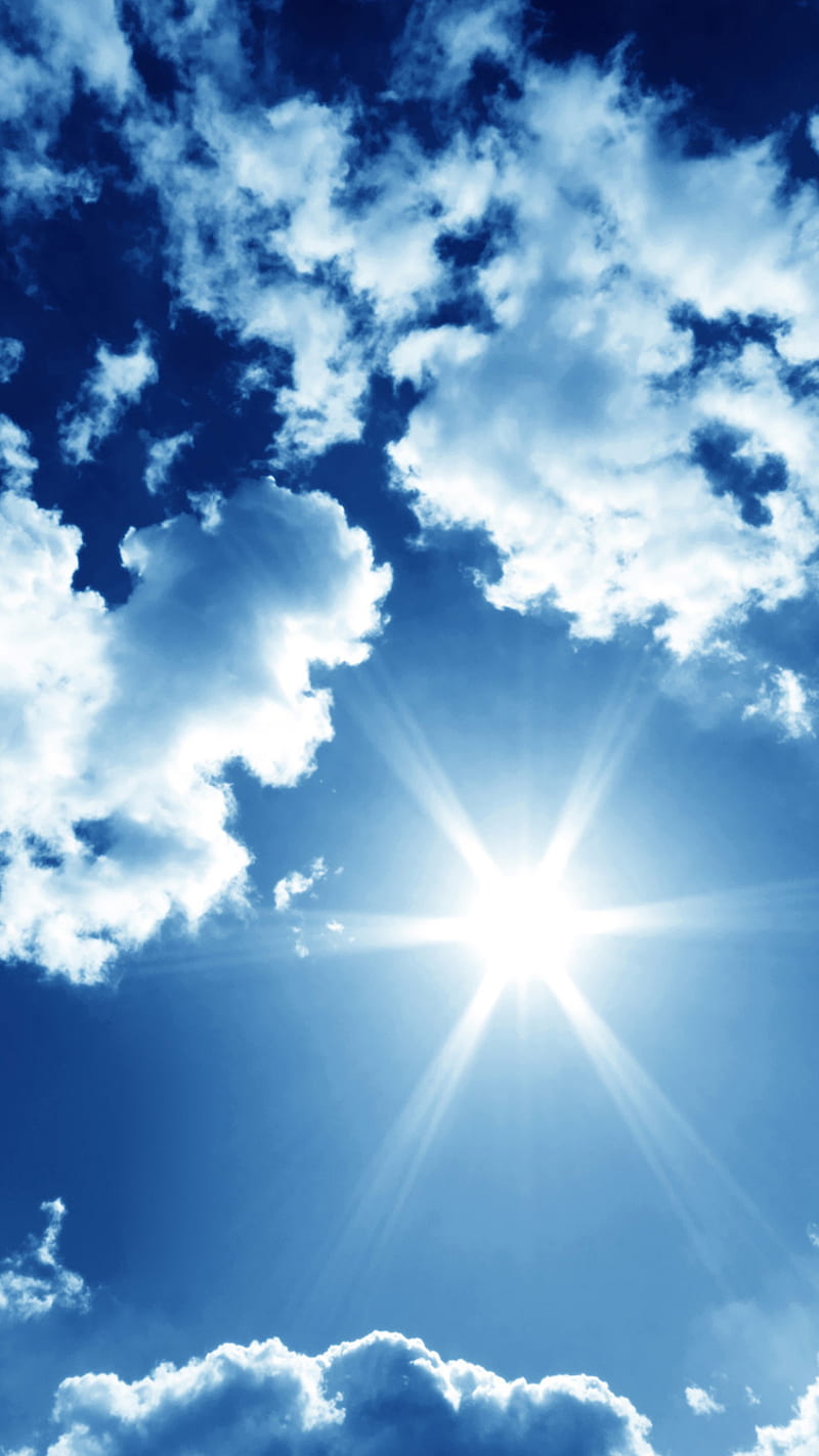 800x1423 Sunshine, clouds, nature, sky, sun, weather, HD phone wallpaper