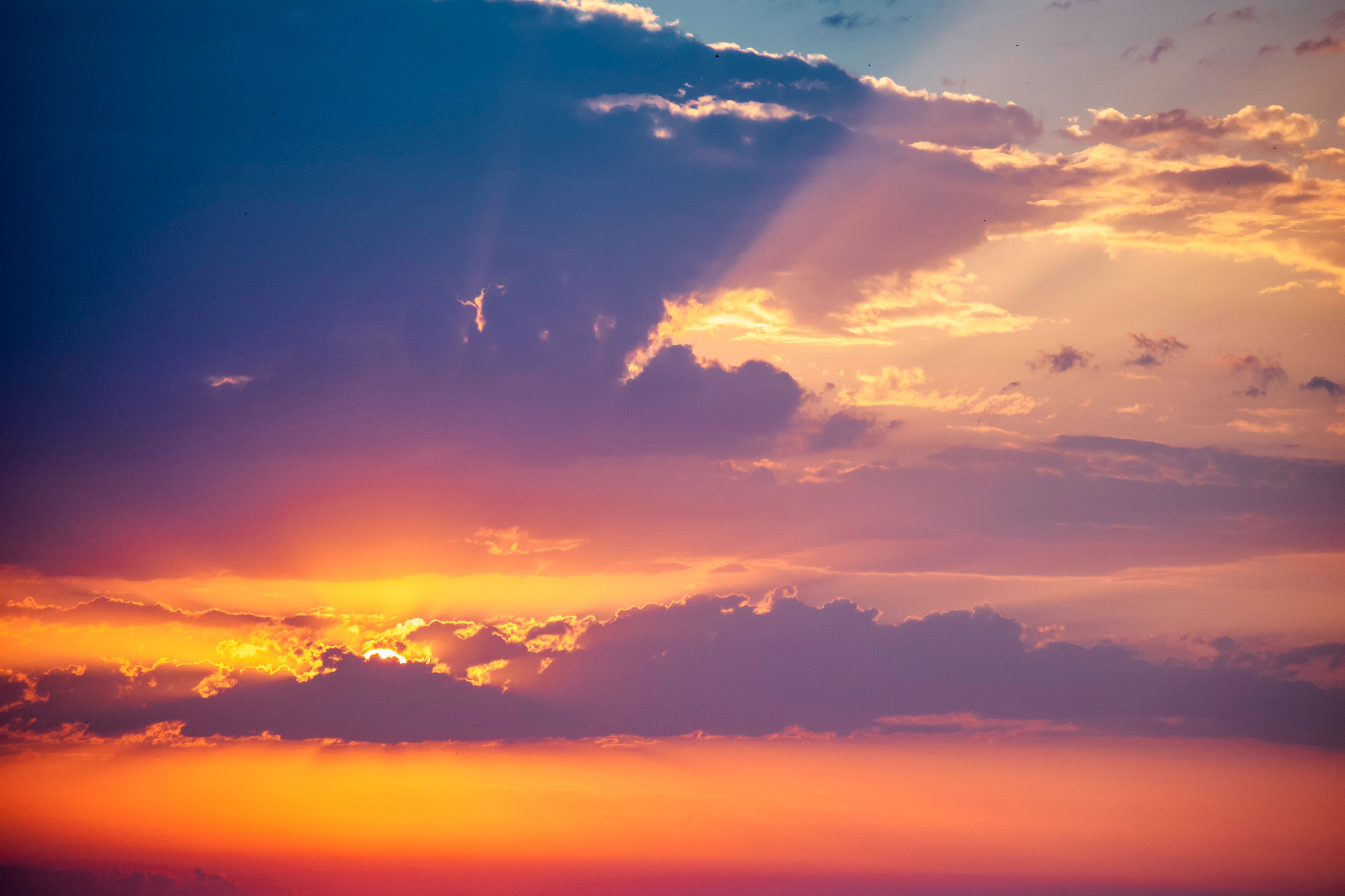 6000x4000 Sunset Wallpaper 4K, Evening sky, Clouds
