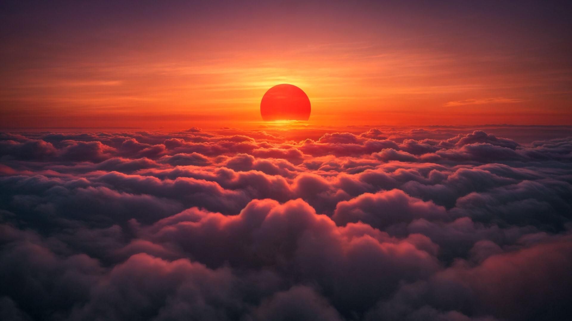 1920x1080 Golden Sun Over Clouds [1920x1080]