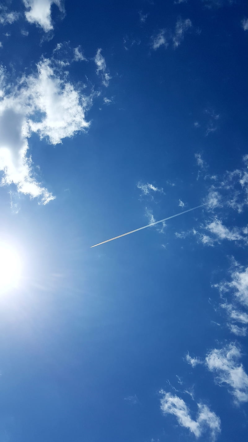 800x1422 Sky, blue, clouds, flight, sun, HD phone wallpaper