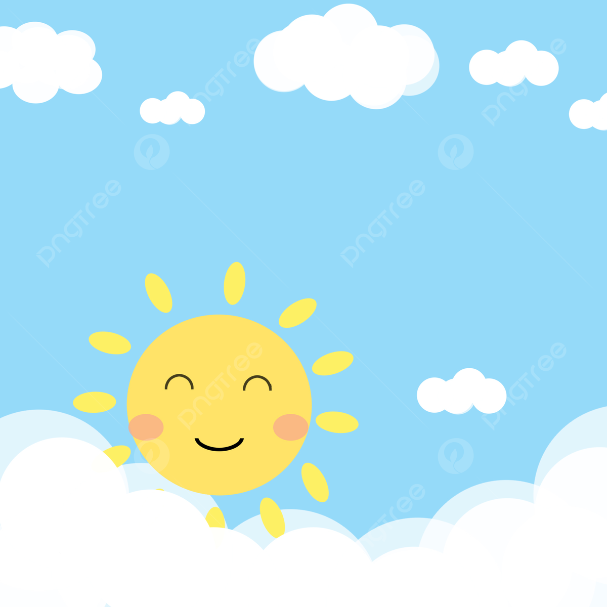 1200x1200 Lovely And Simple Sun Background, Cute, Concise, Cartoon Sky Background Image And Wallpaper for Free Download