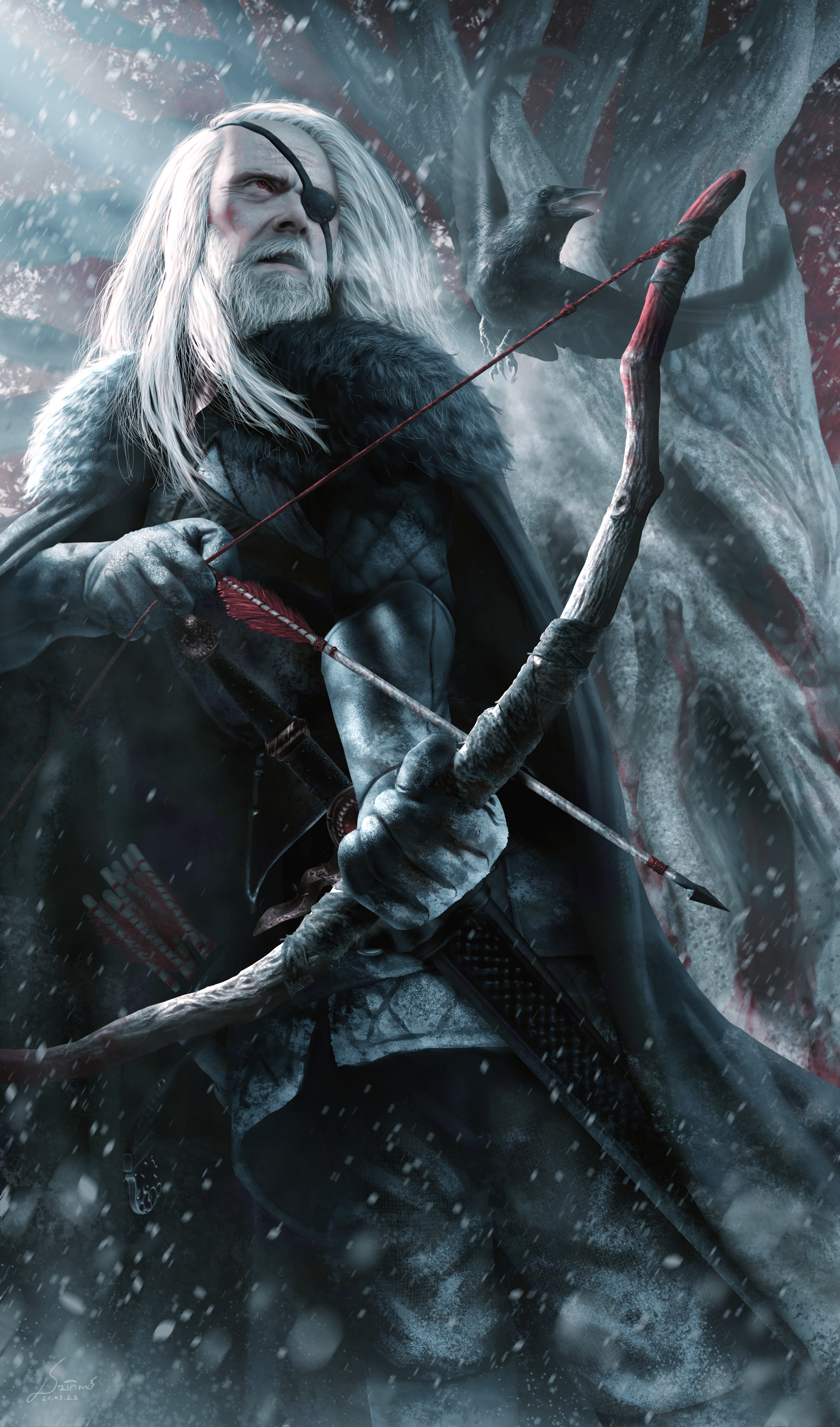 2544x4320 Brynden Rivers (Bloodraven) as the Lord Commander of the Night's Watch,