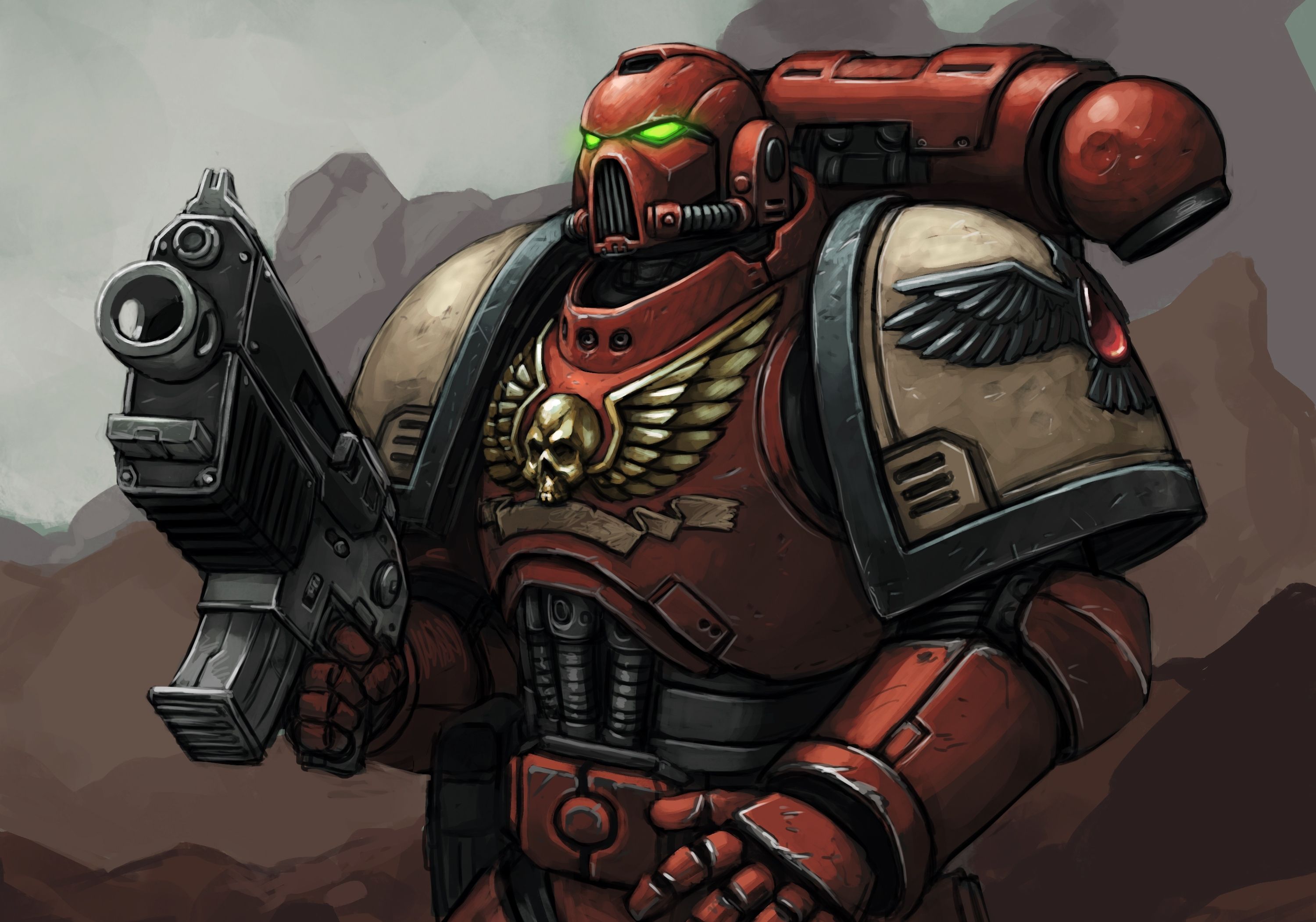 3000x2101 Wallpaper armor, Dawn Of War, Warhammer, art, warhammer40k, Blood Raven for mobile and desktop, section игры, resolution 3000x2101