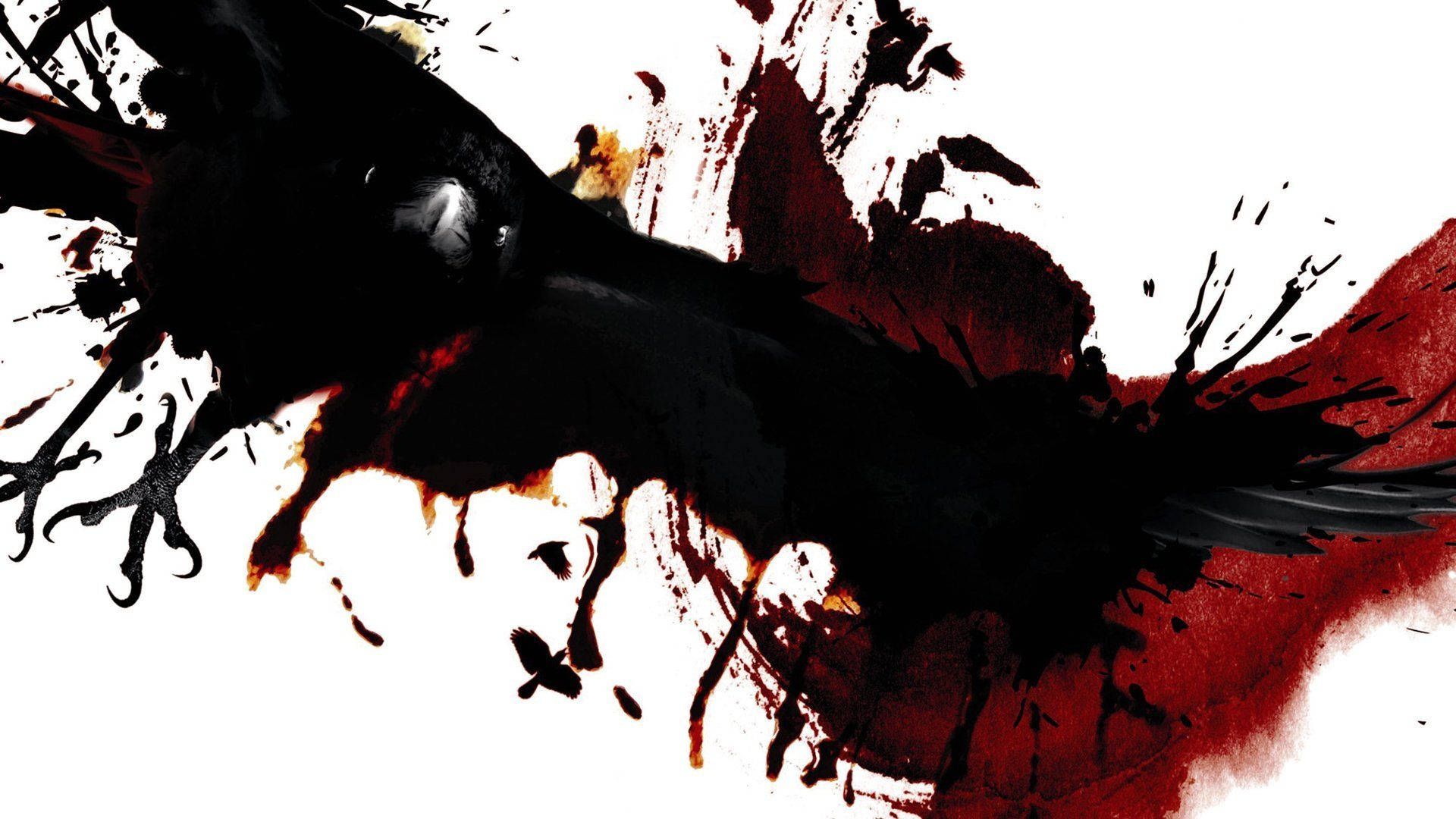 1920x1080 Download free Gothic Blood Raven Art Wallpaper