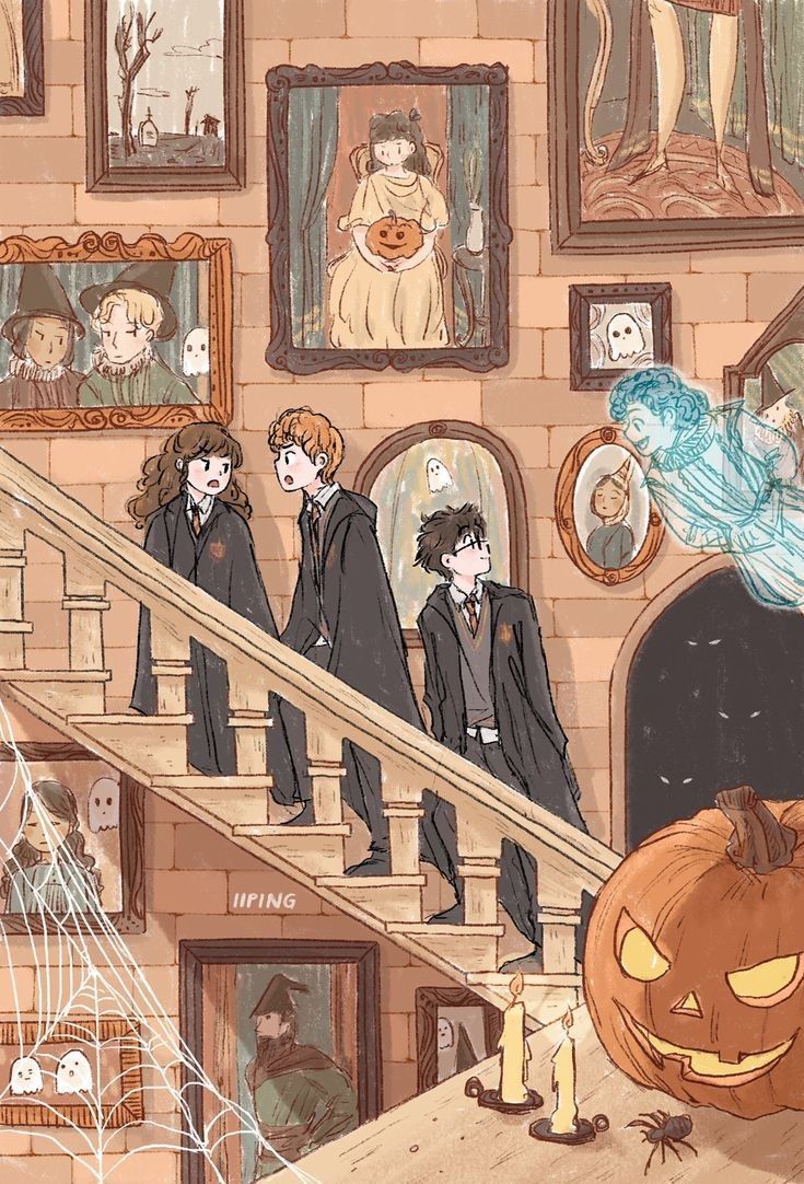 735x1082 Harry Potter Wallpaper with Character Illustration. Harry potter background, Halloween wallpaper background, Harry potter illustrations