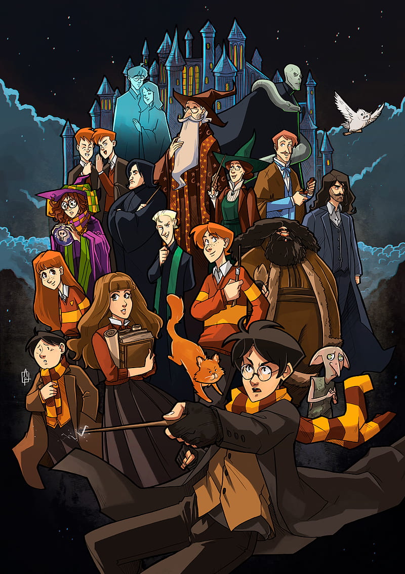 800x1132 HD harry potter illustration wallpaper