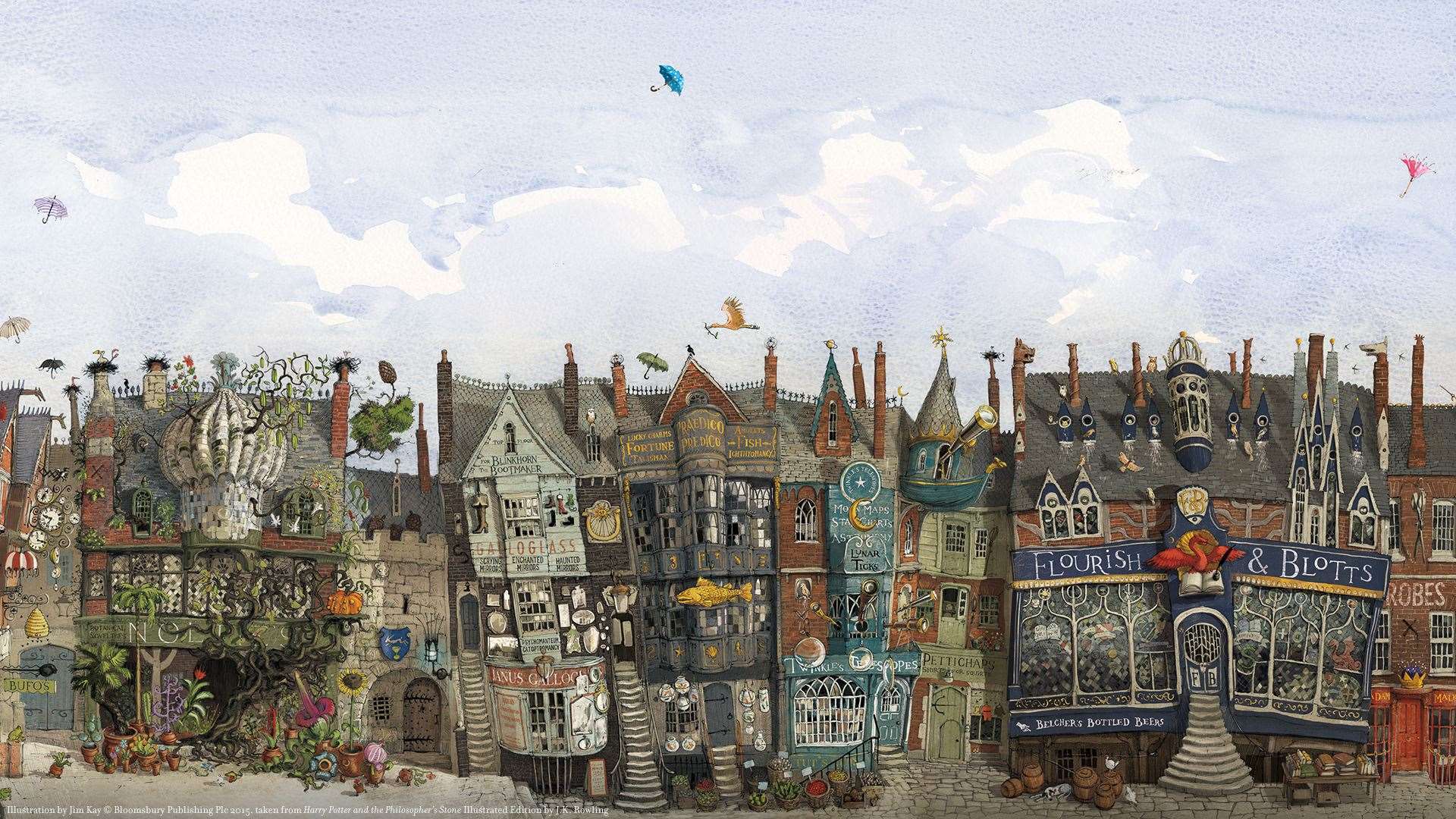 1920x1080 Harry Potter Illustrated Edition Wallpaper