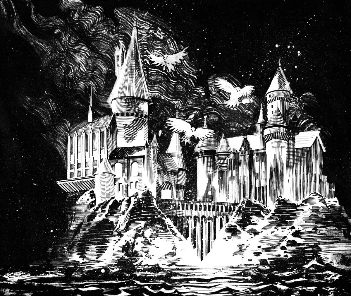 1200x1011 Harry Potter Hogwarts Original Artwork x 14 Ink Drawing Illustration