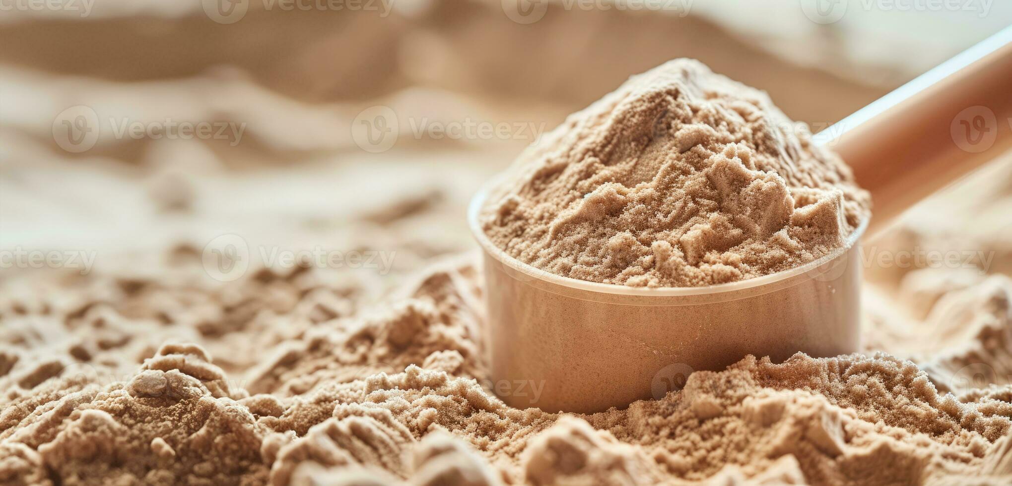 2039x980 AI generated Generative AI, Whey protein powder, sports nutrition, banner with copy space