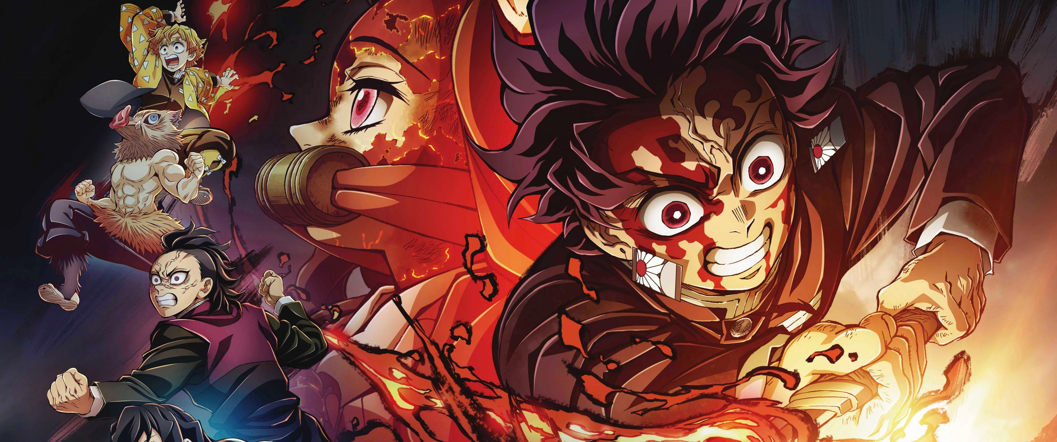 3440x1440 Demon Slayer: Kimetsu no Yaiba Hashira Training Arc 8K Ultrawide Wallpaper