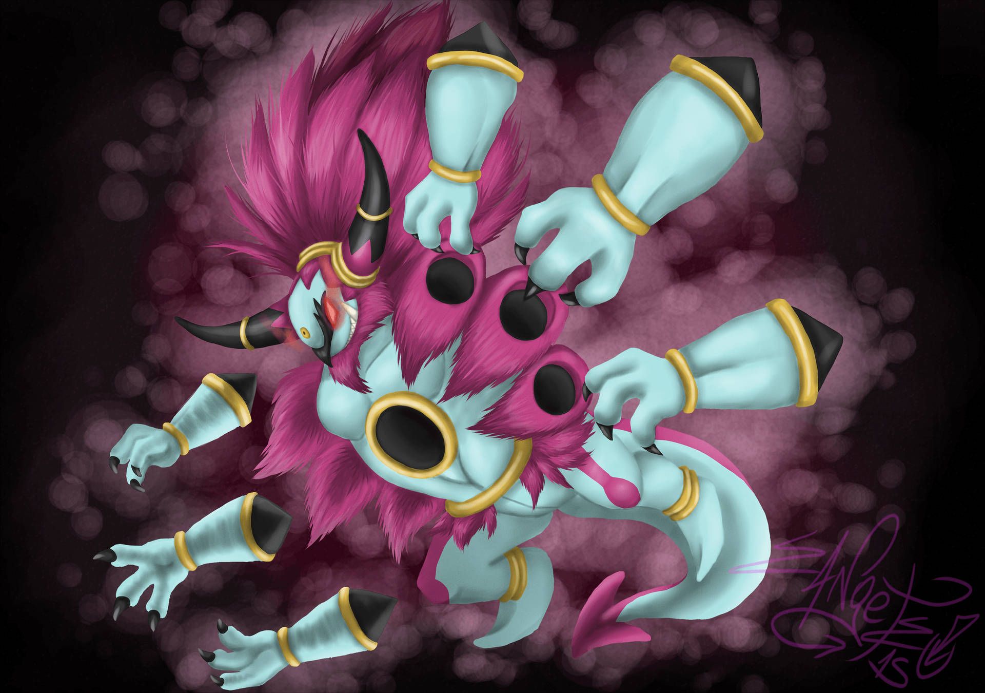 1920x1350 Download Mysterious Unbound Hoopa Emerging from Void Wallpaper