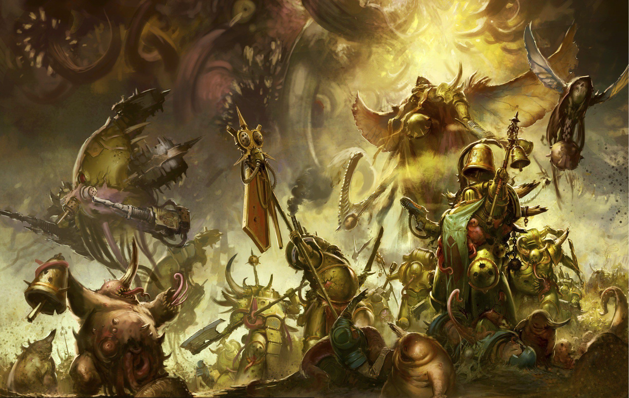 2457x1556 Wallpaper chaos, death, demons, Warhammer 40 Death Guard, plague, Nurgle, primarch for mobile and desktop, section игры, resolution 2457x1556