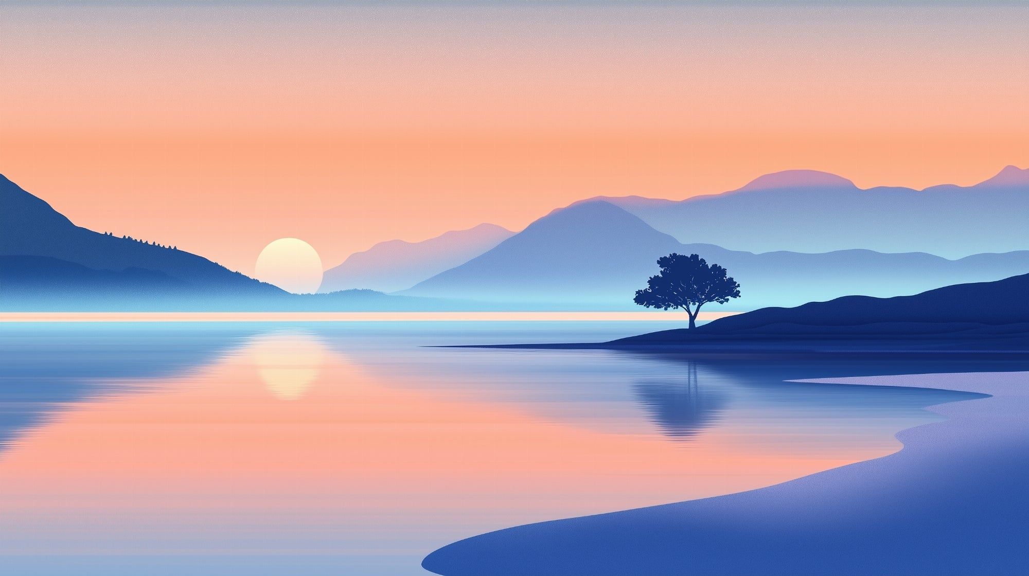 2000x1120 Mural Wallpaper calm landscape