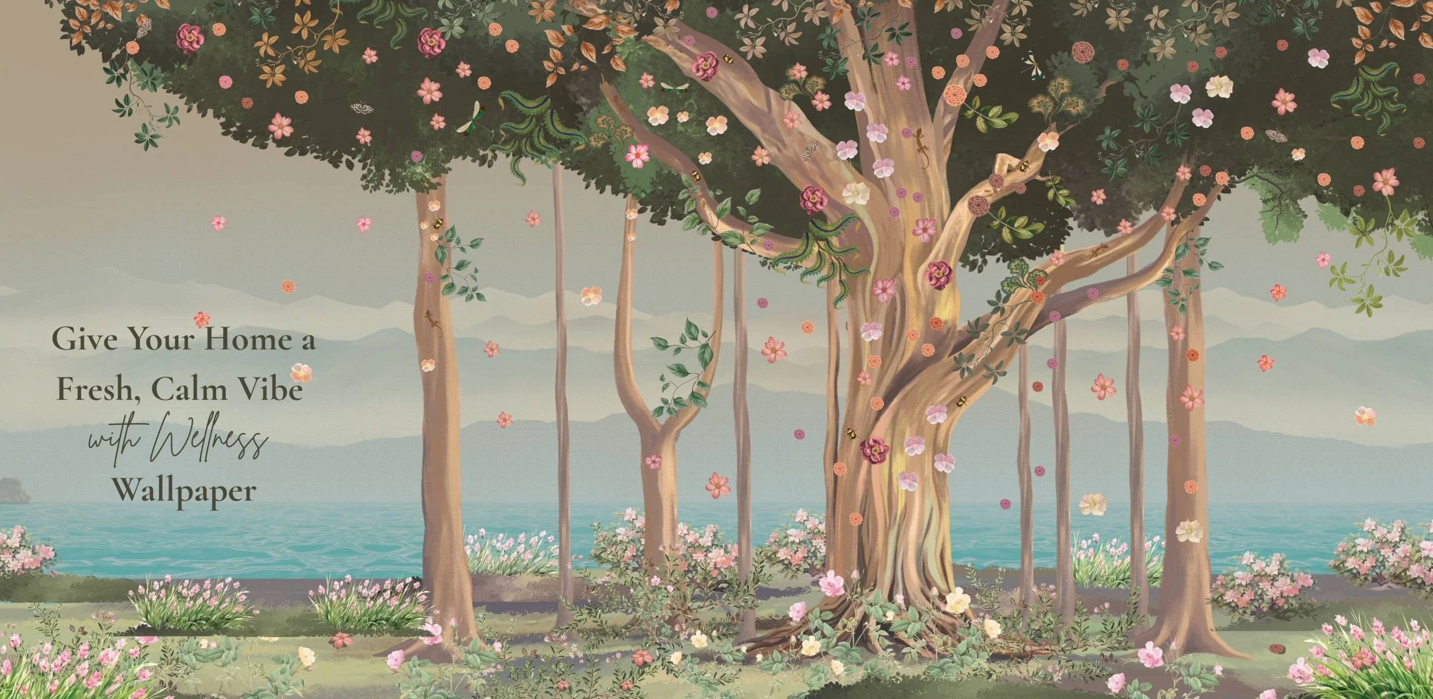 2844x1388 Give Your Home a Fresh, Calm Vibe with Wellness Wallpaper