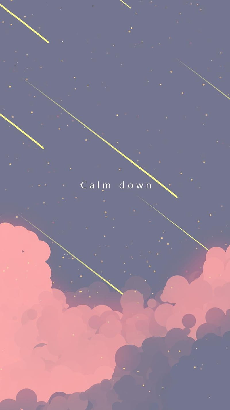 800x1423 Calm Down, art, bonito, clouds, pastel, star, HD phone wallpaper