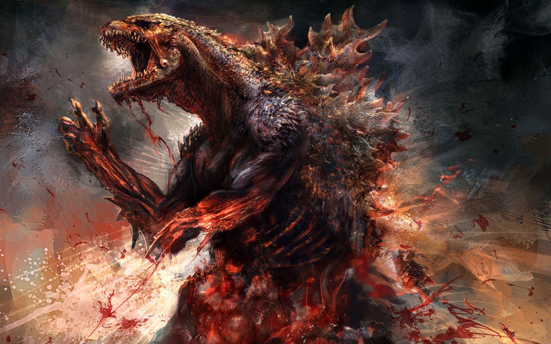 1920x1200 Burning Godzilla Wallpaper