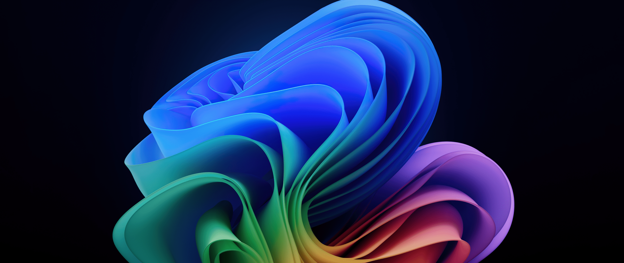 2560x1080 Windows 11 Copilot+ Dark background 4K Wallpaper