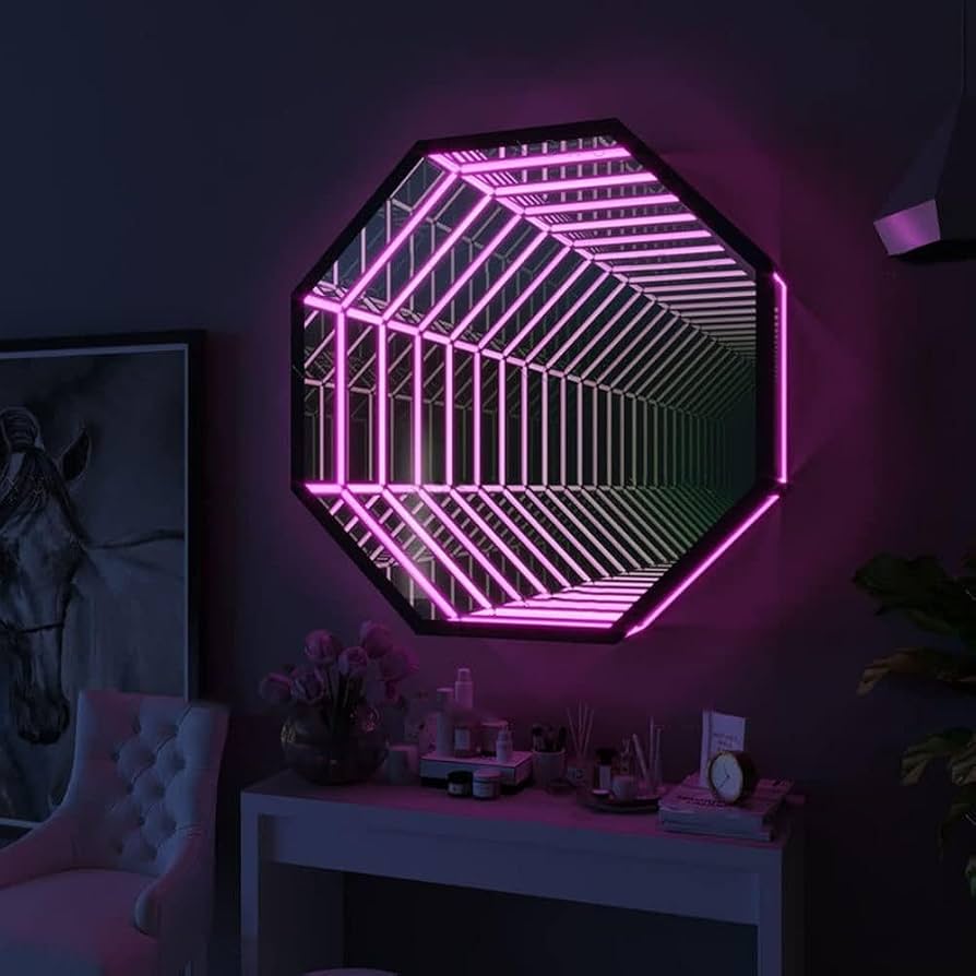 894x894 Infinity Mirror Light Infinite Dodecahedron Cool RGB Art Light For Game Room Decor Hypercube Smart LED Color Changing Ambient Lighting For Gaming Desk Table Night Glow, 30cm 11.8 : Tools & Home Improvement
