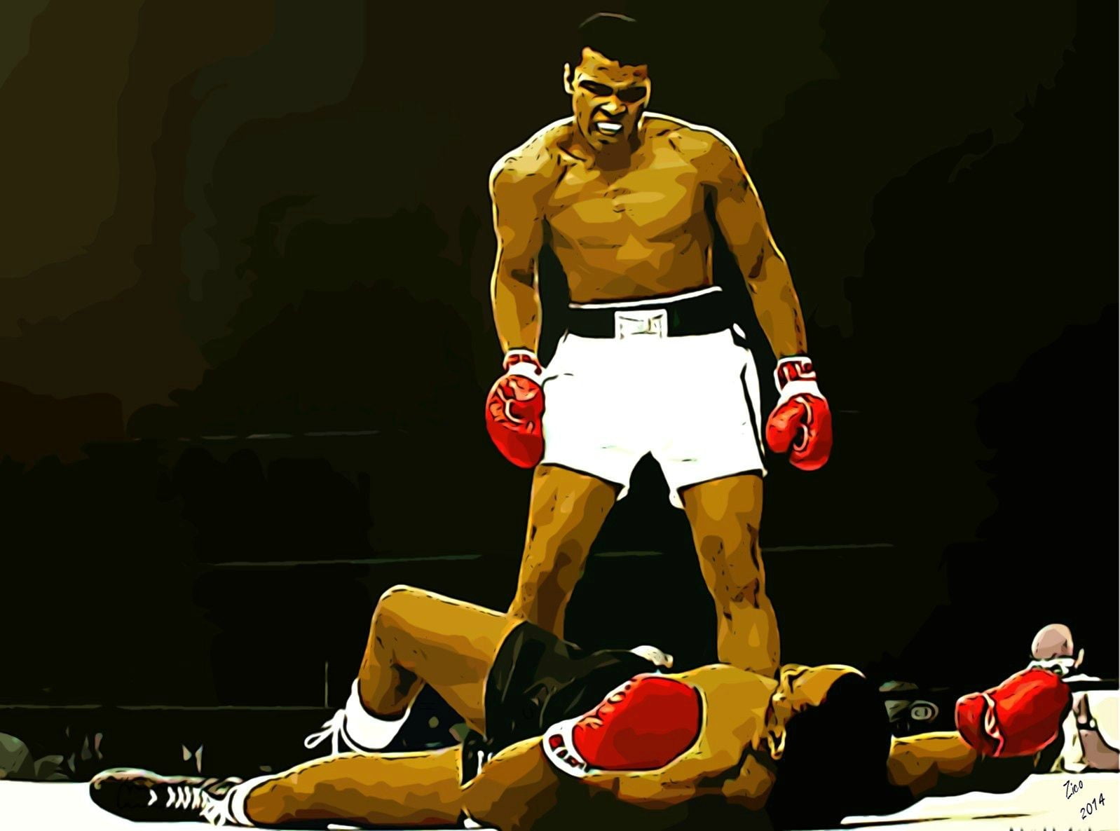 1598x1186 Muhammad Ali painting, digital art, boxing, sports, men HD wallpaper