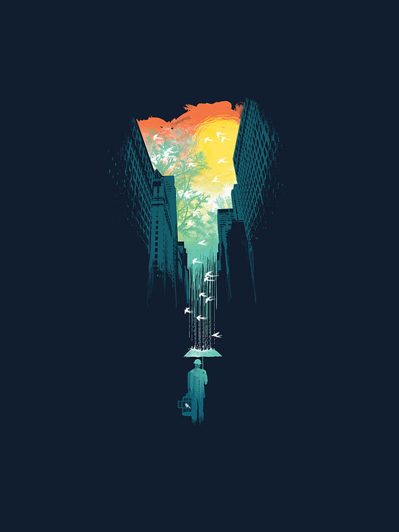 800x1068 OFFICE, city, alone, world, towers, minimalist, lights, lockscreen, men, HD phone wallpaper