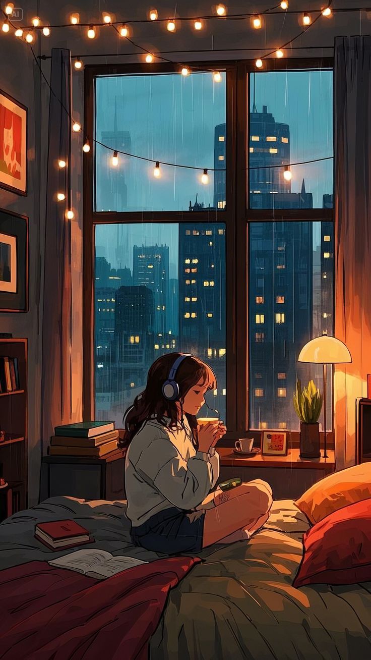 736x1308 Rainy Lo Fi Nights