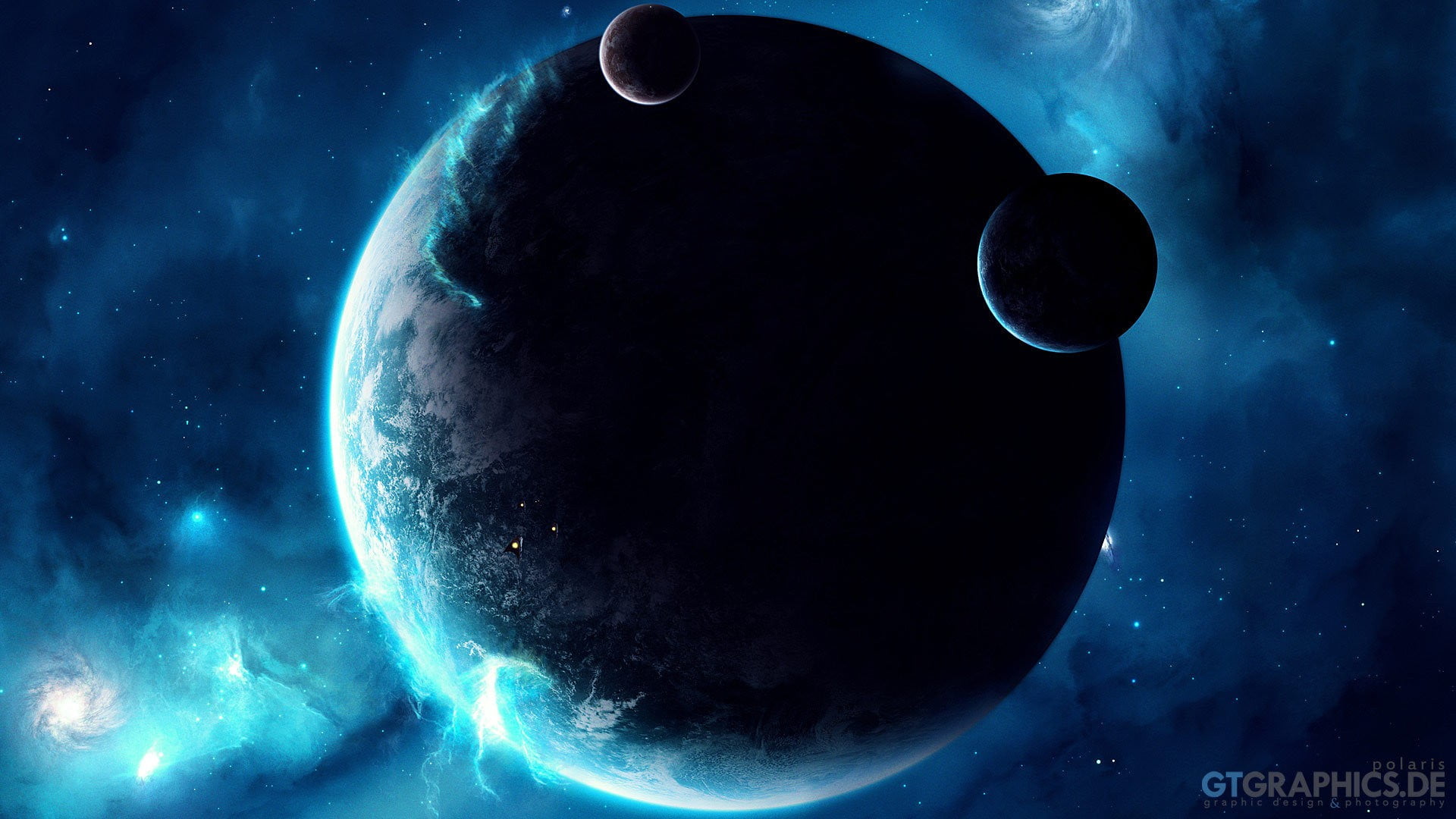 1920x1080 Earth and other planets photo, space, 3D, render, planet HD wallpaper