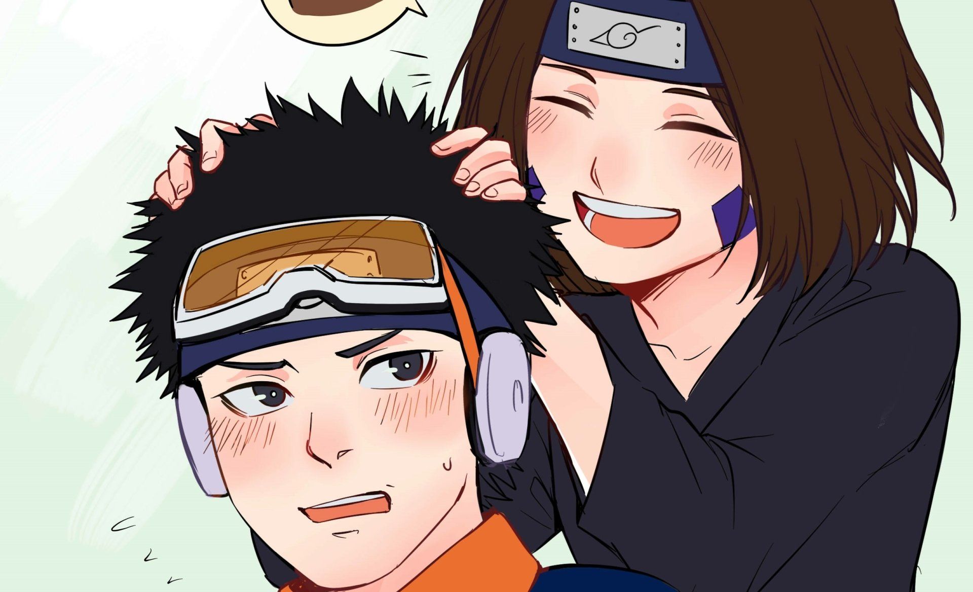 1920x1168 Obito & Rin Smiles