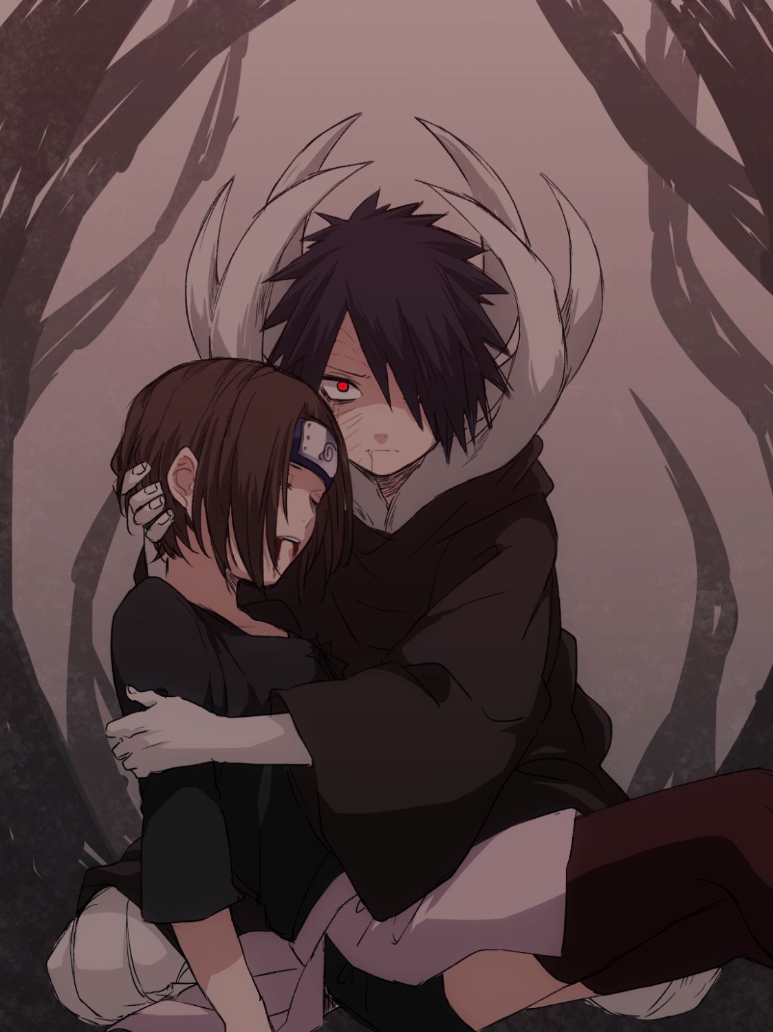 1124x1500 Obito X Rin Wallpaper