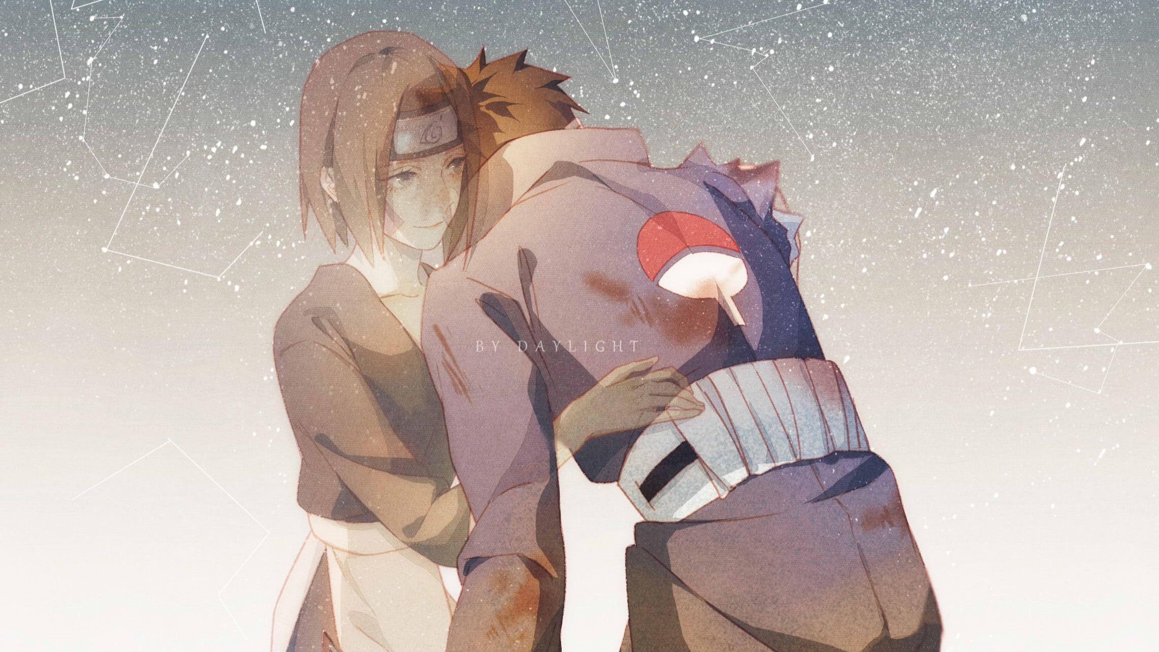 2282x1284 Naruto HD Wallpaper: Rin Nohara & Obito Uchiha's Emotional Bond by 狄里x1284