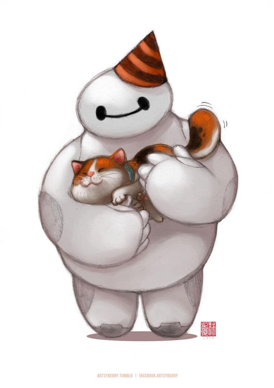 874x1240 Baymax and Mochi Hero 6 Fan Art