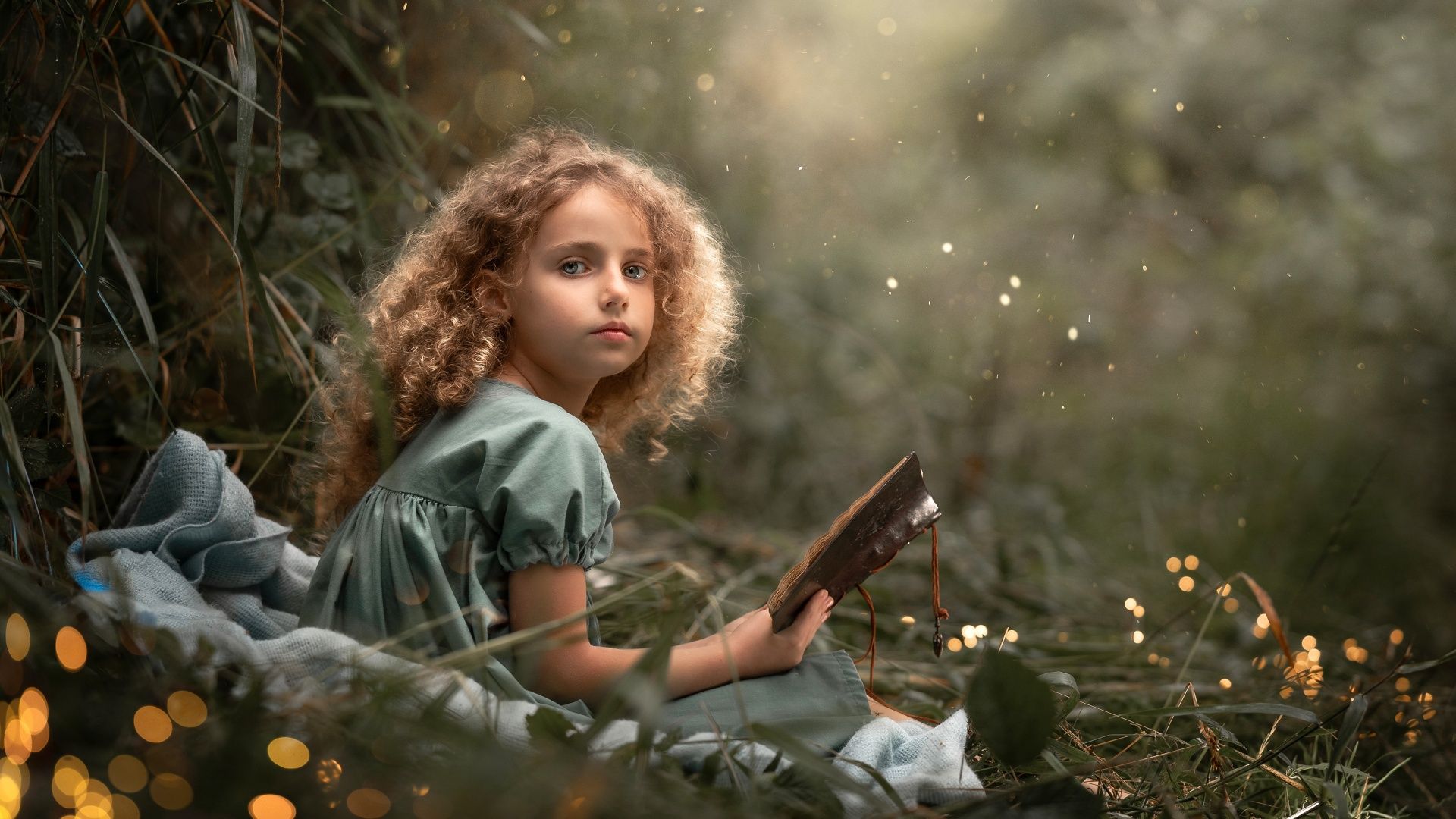 1920x1080 Cute Girl Wallpaper 4K, Reading book, Portrait, 5K