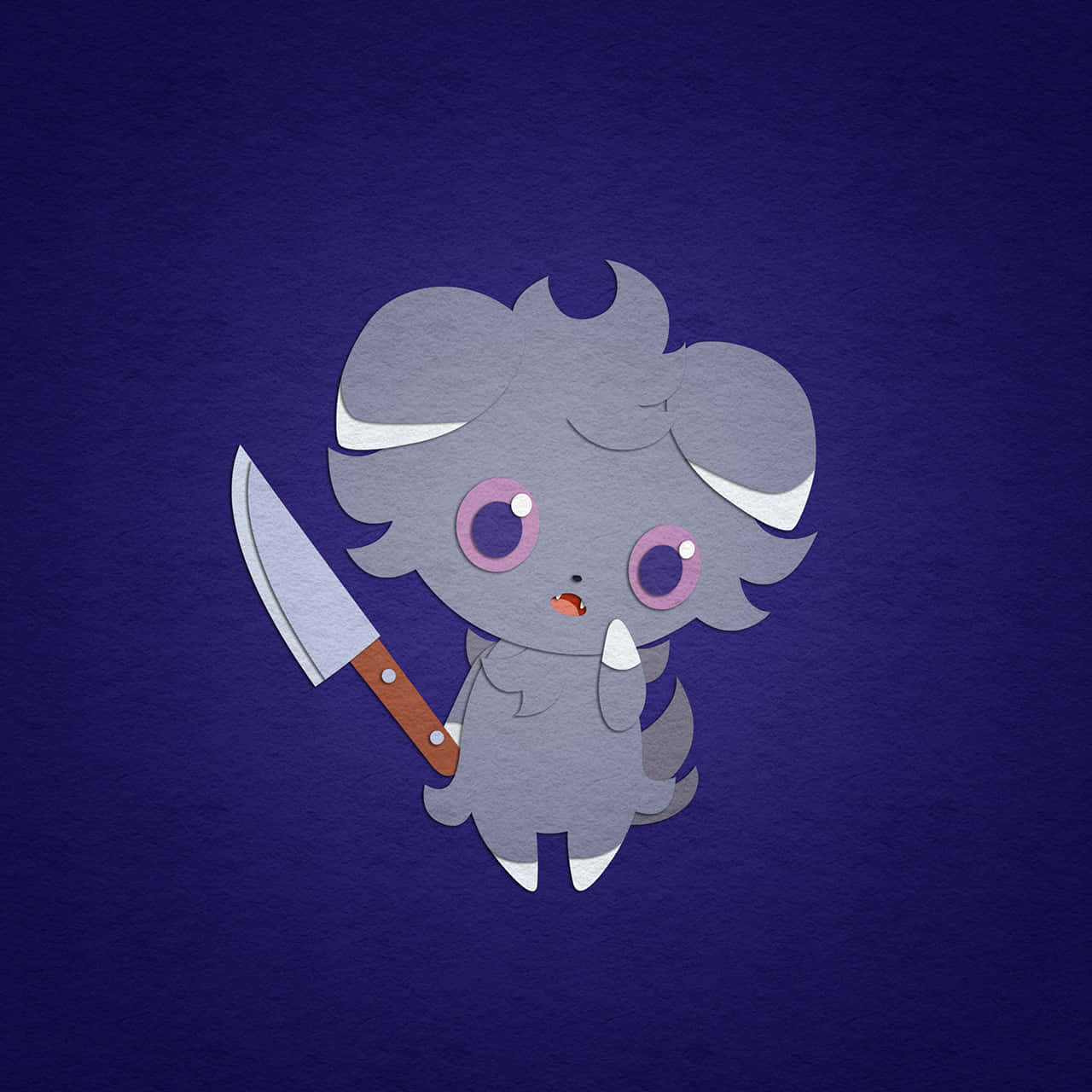 1280x1280 Espurr Holding A Knife Wallpaper