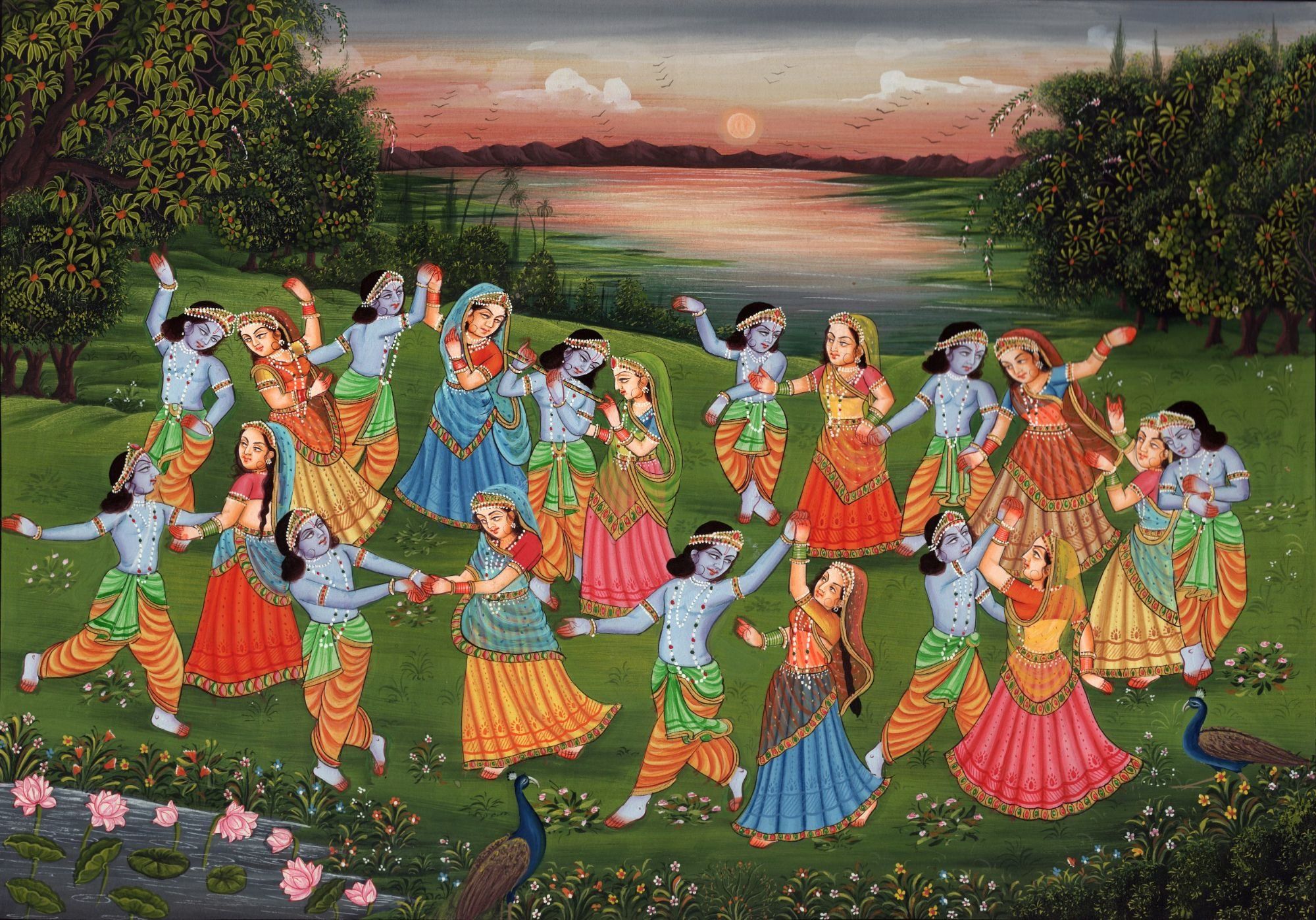 2000x1398 Tallenge Raas Leela ?The Dance of Passion Size Rolled Digital Art Print On Photographic Paper : Amazon.in: Home & Kitchen