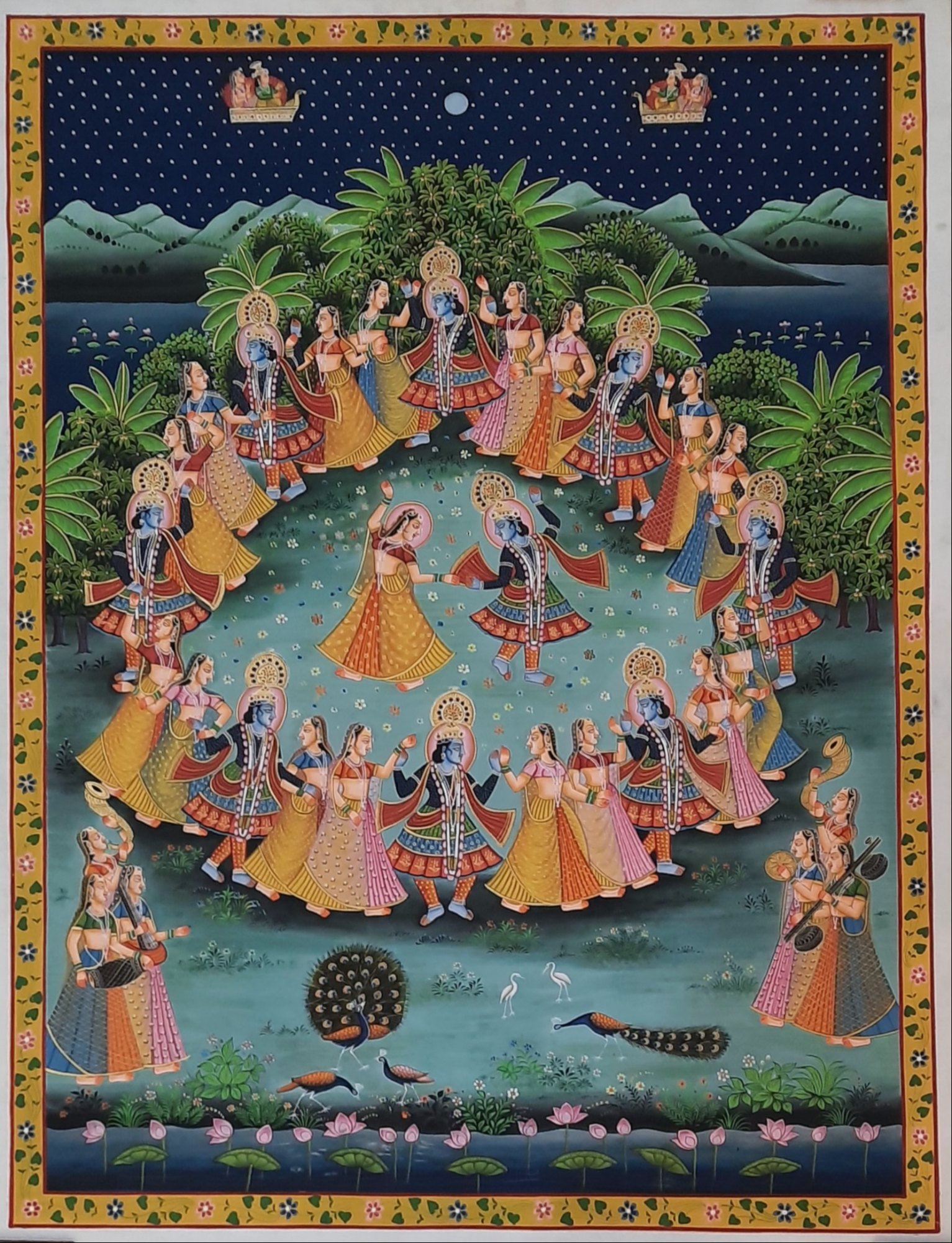 1533x2000 Radha Krishna Raas Leela Pichwai Painting, Size: 33*43 Inch At ₹ 37000 Piece In Jaipur