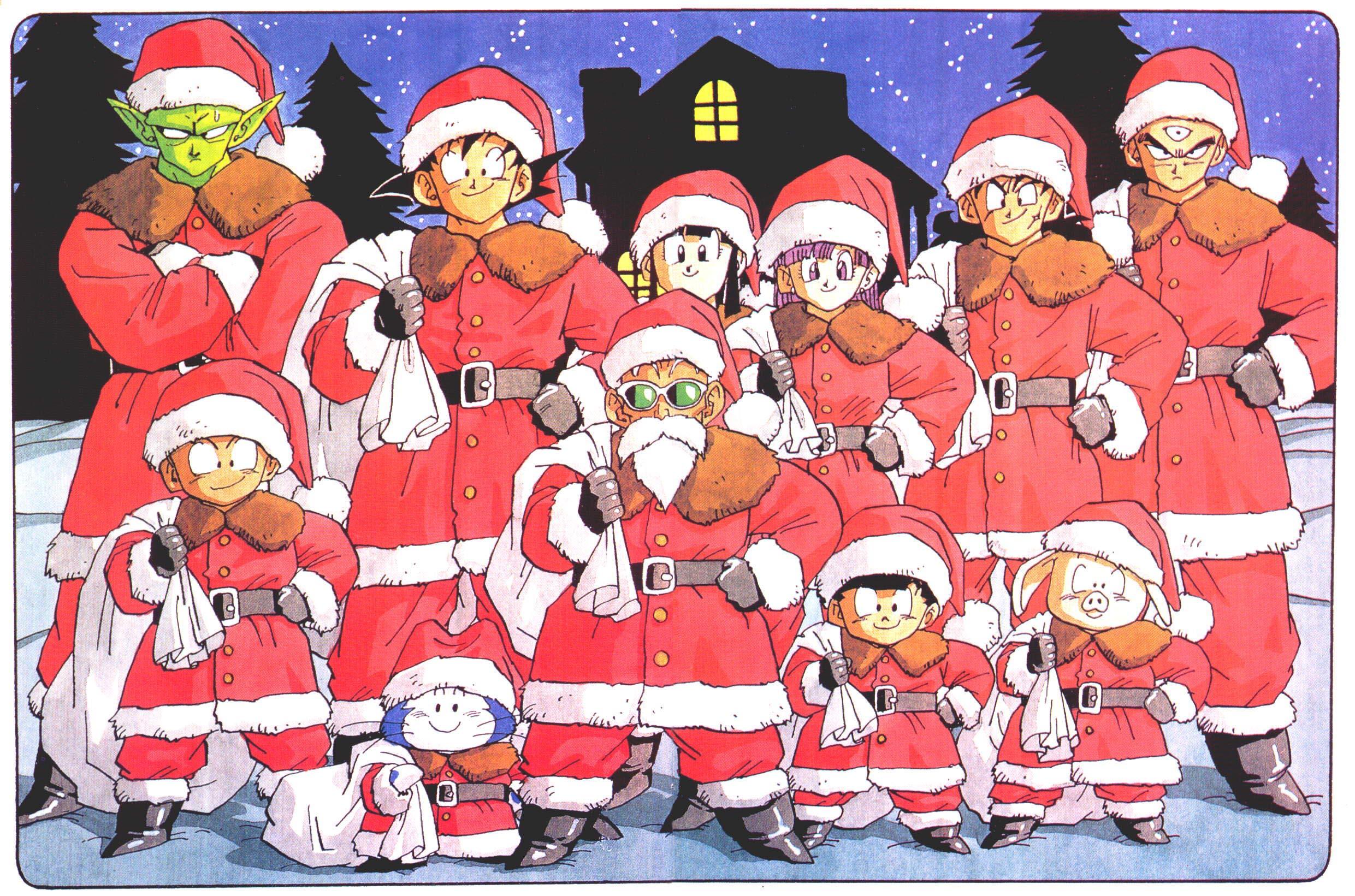 2481x1641 Son Goku, Christmas, Master Roshi, Son Gohan, Piccolo, Dragon Ball Z
