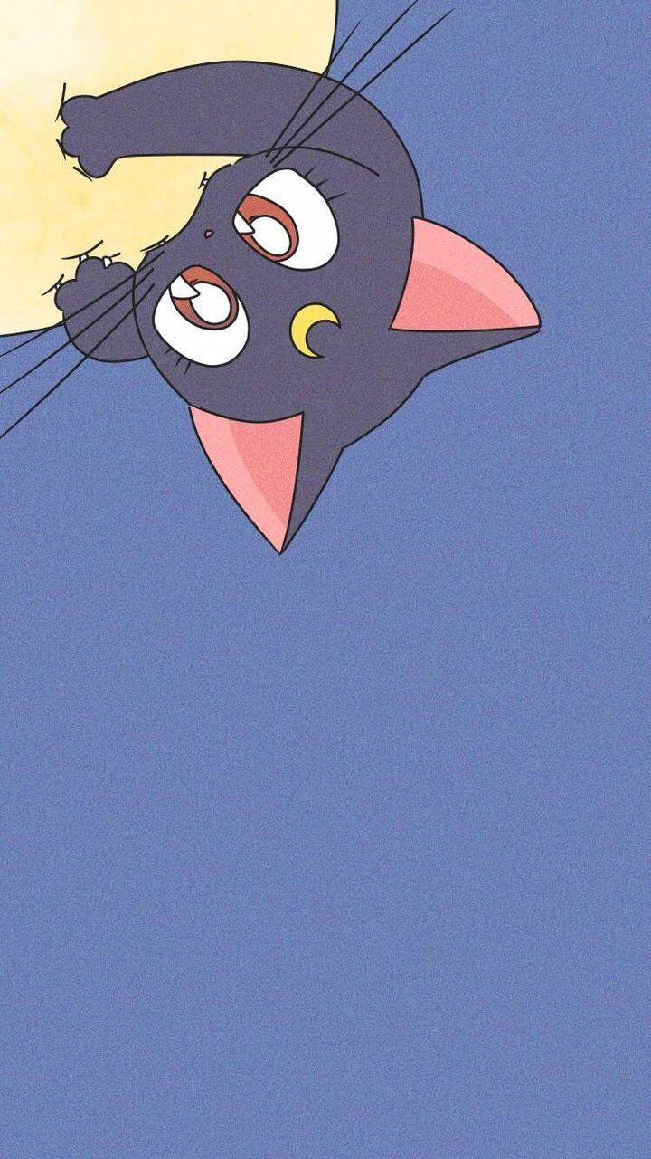 720x1280 childhood, anime, background and cat