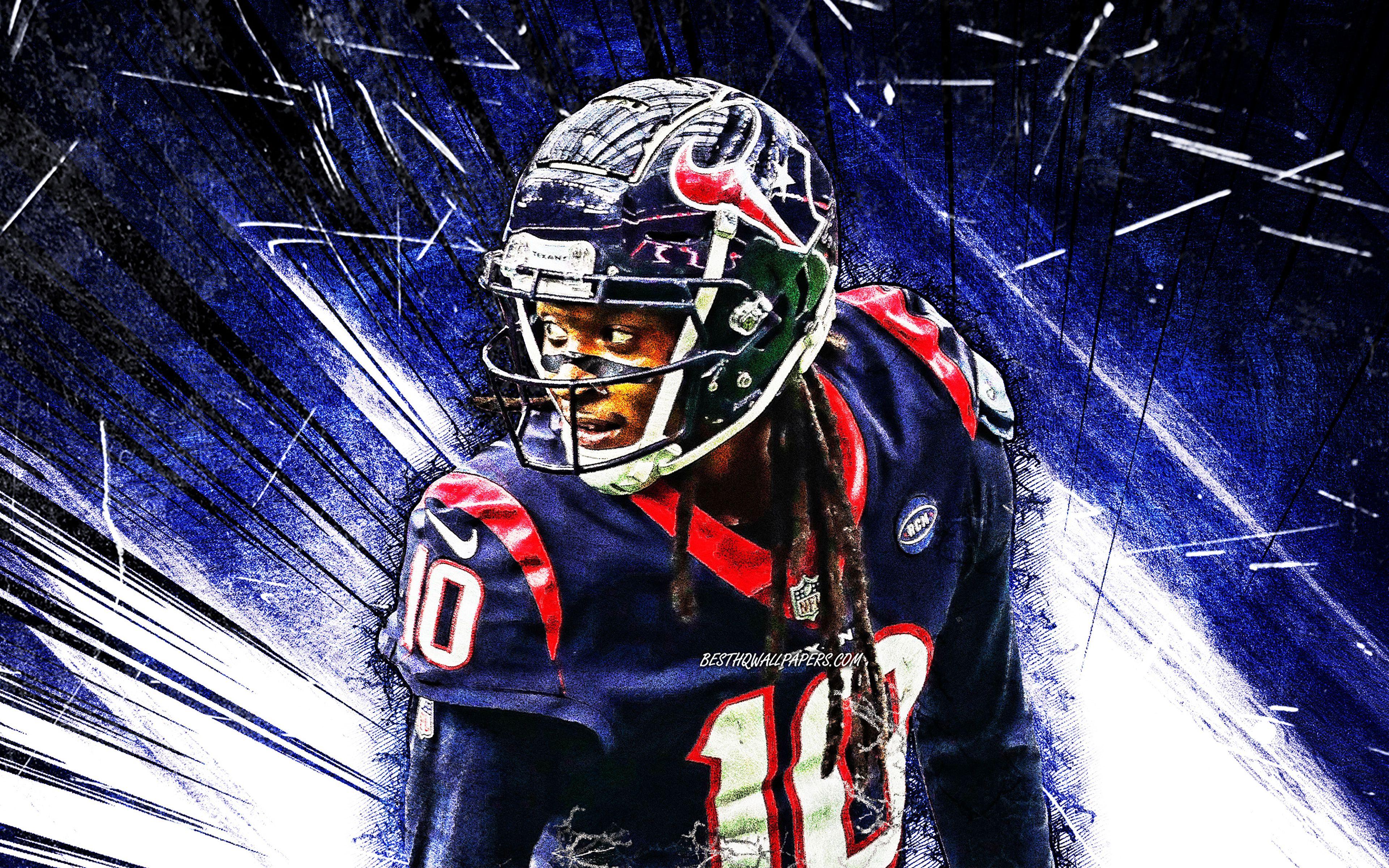 3840x2400 Download wallpaper 4k, DeAndre Hopkins, grunge art, NFL, wide