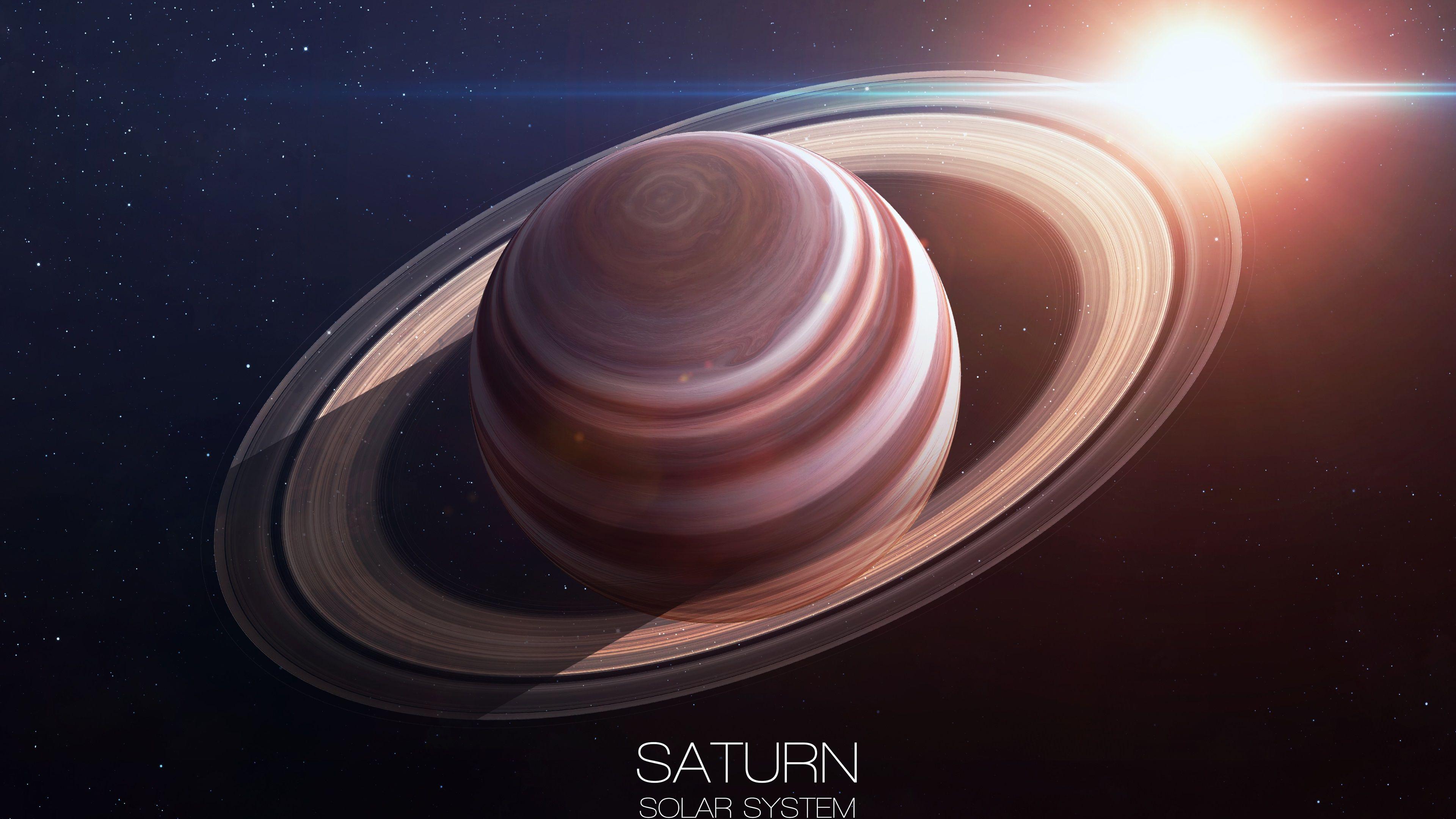 3840x2160 Wallpaper Saturn, ring, planet, sun, solar system 3840x2160 UHD 4K