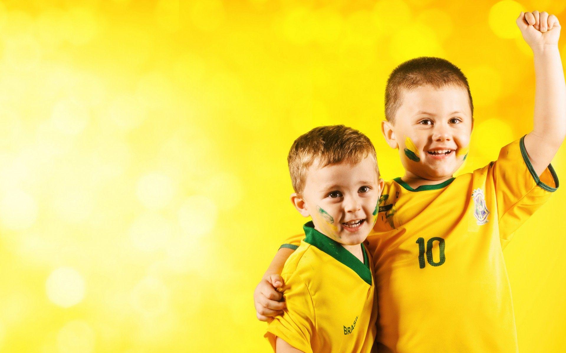 1920x1200 Wallpaper Brazil, Kids, FIFA, Fans, Soccer, Football, 4K, 5K