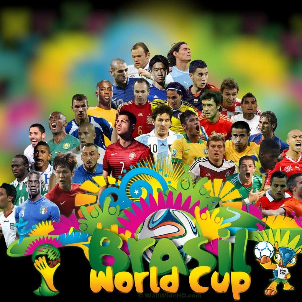 1024x1024 Brazil 2014 World Cup Football Stars iPad Wallpaper Free Download