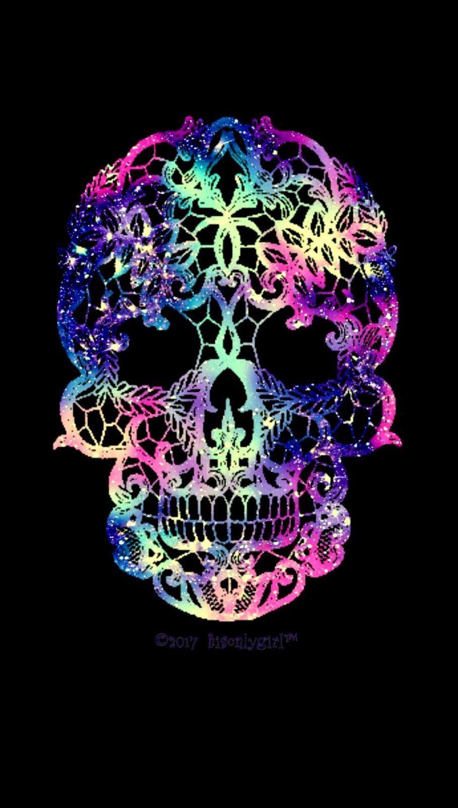 908x1600 Wallpaper Quality: Girly Skull Wallpaper