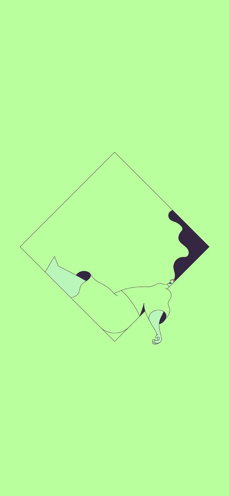 736x1593 iPhone X wallpaper : minimal drawing green illustration art