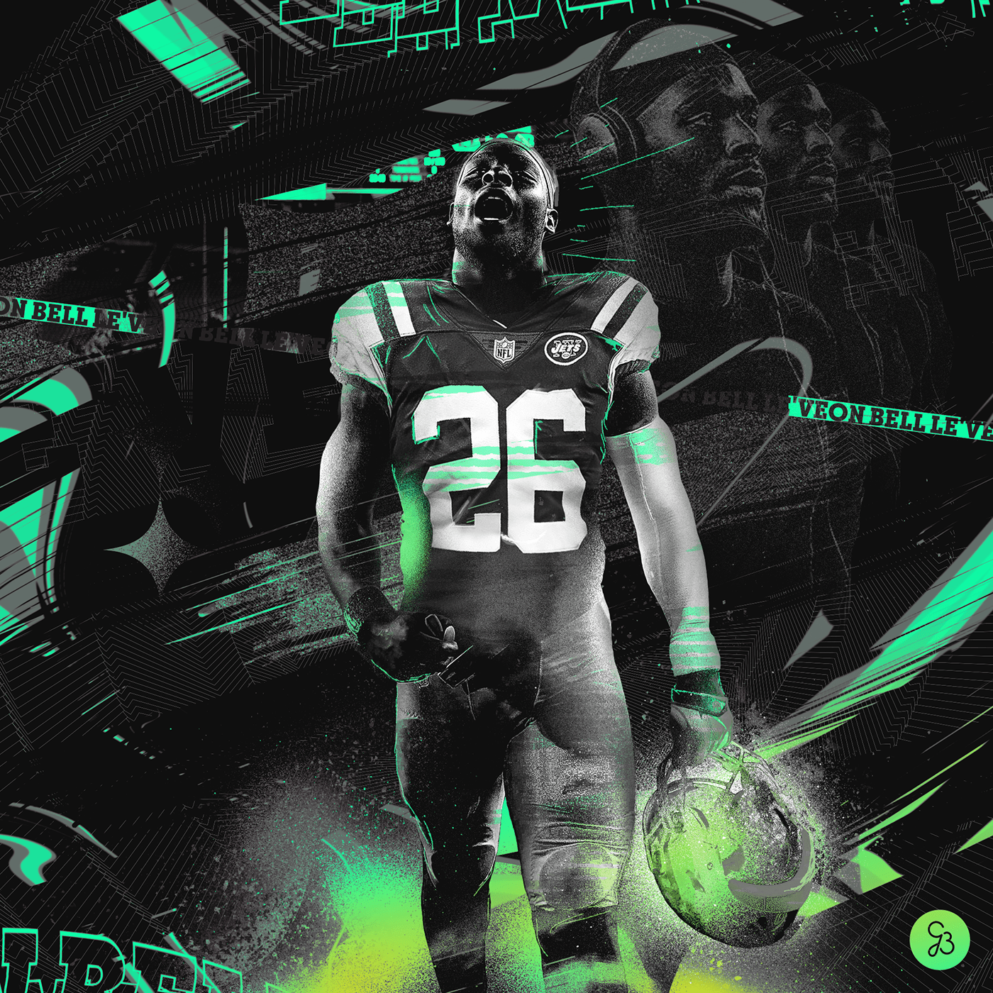 1400x1400 Le'Veon Bell NY Jets graphic - Behance