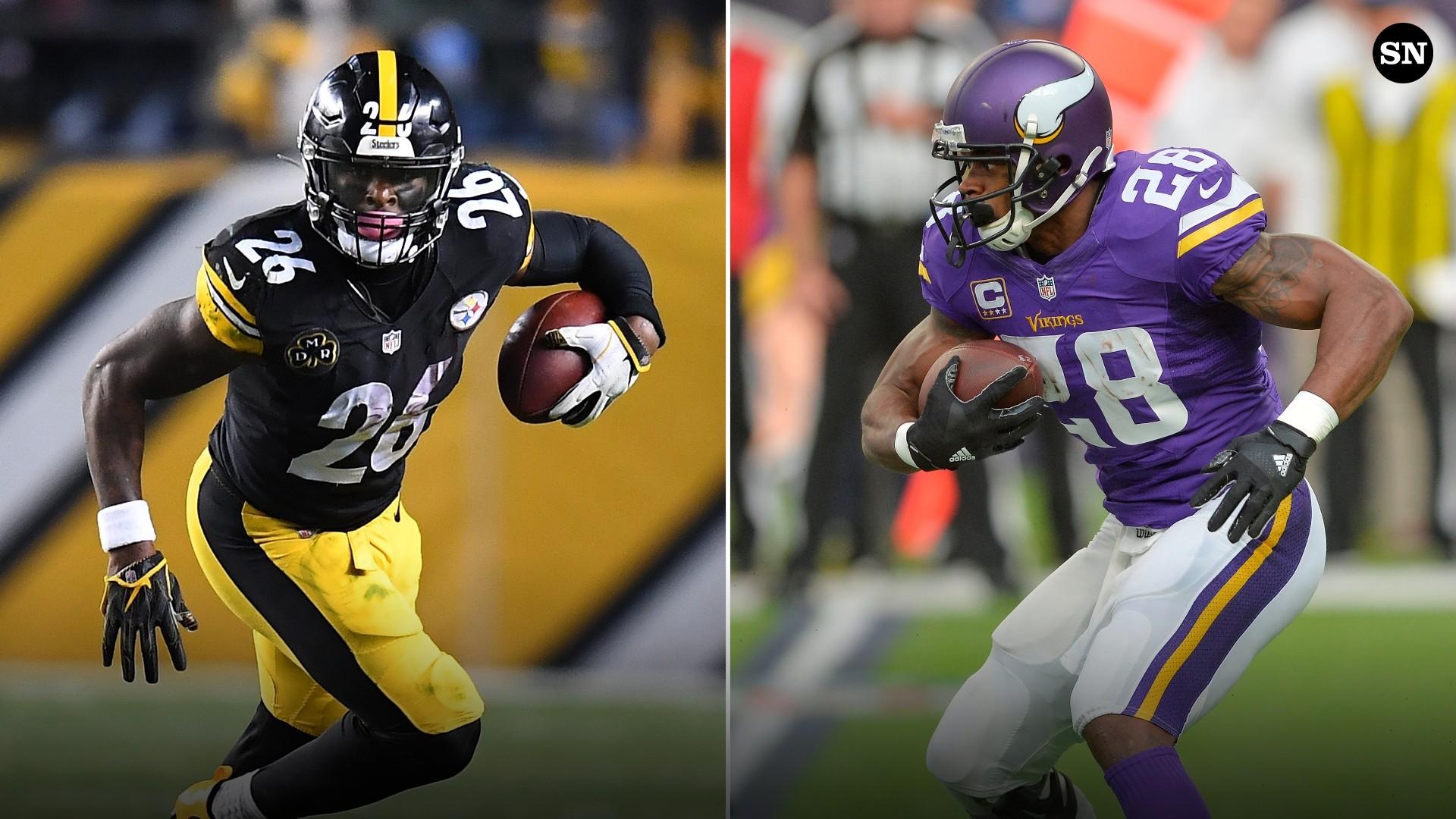 1920x1080 Adrian Peterson vs. Le'Veon Bell rushing yards, touchdowns, NFL career comparison for former Pro Bowl running backs