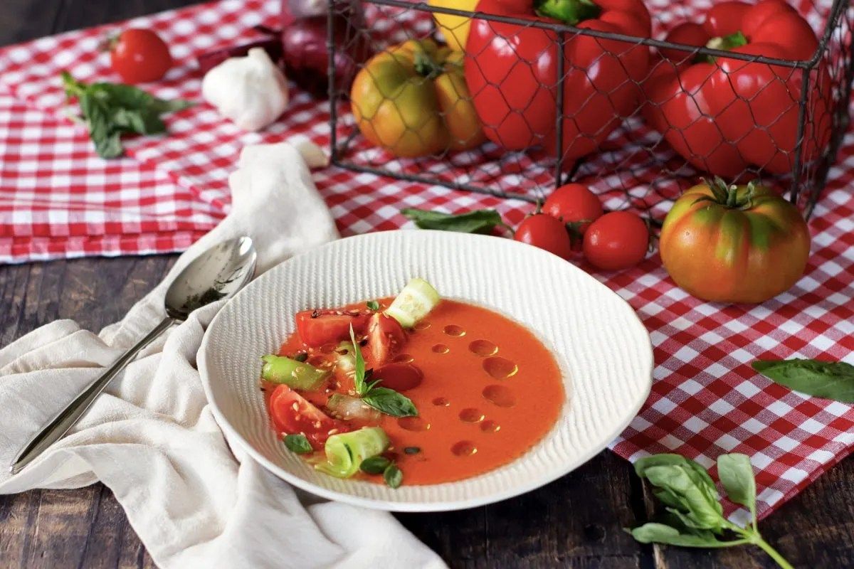 1200x800 Tomato, pepper and cucumber gazpacho light version